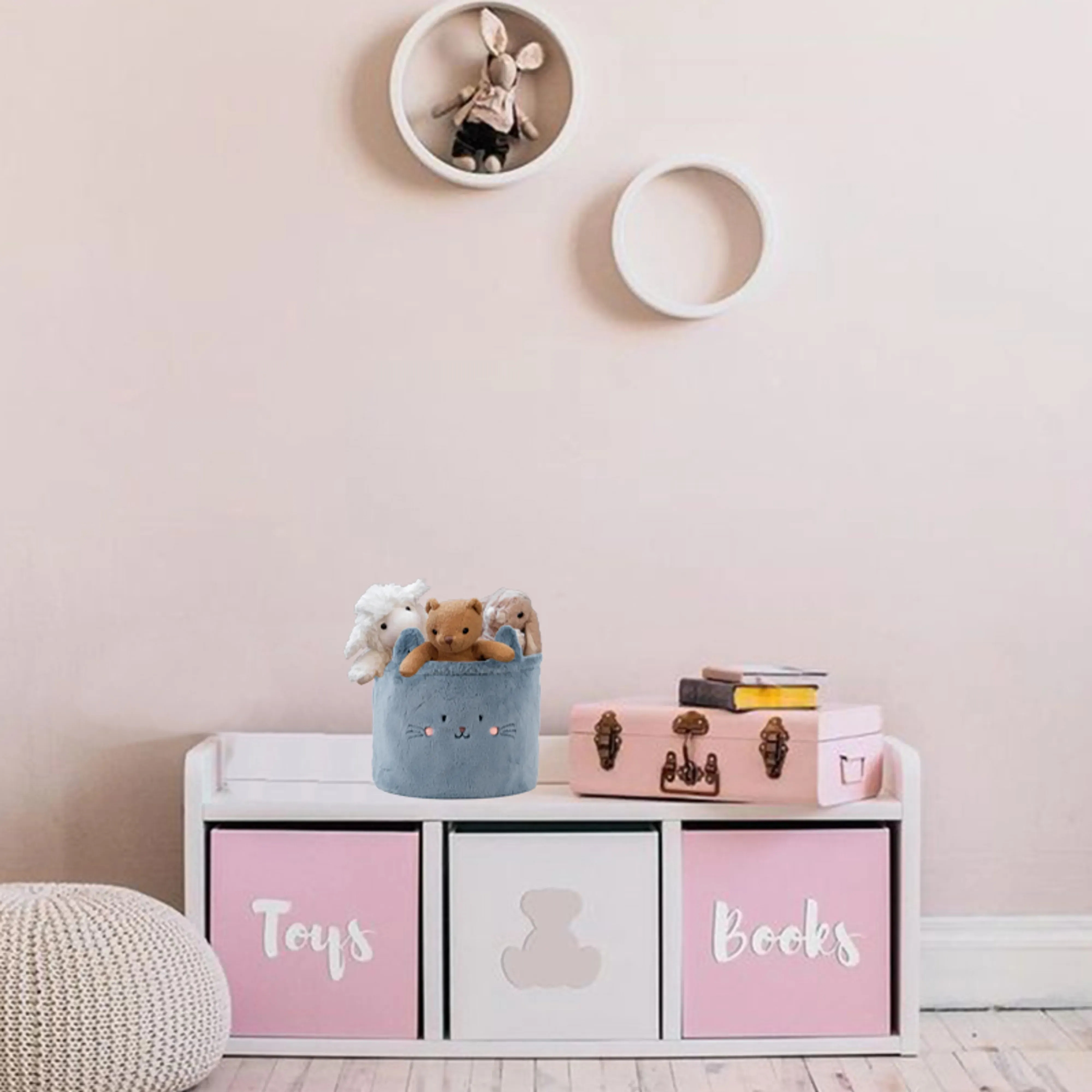 Кошик для зберігання Kite 3100 Cute Cat 30х25 см, плюшевий (K24-3100M-2)фото