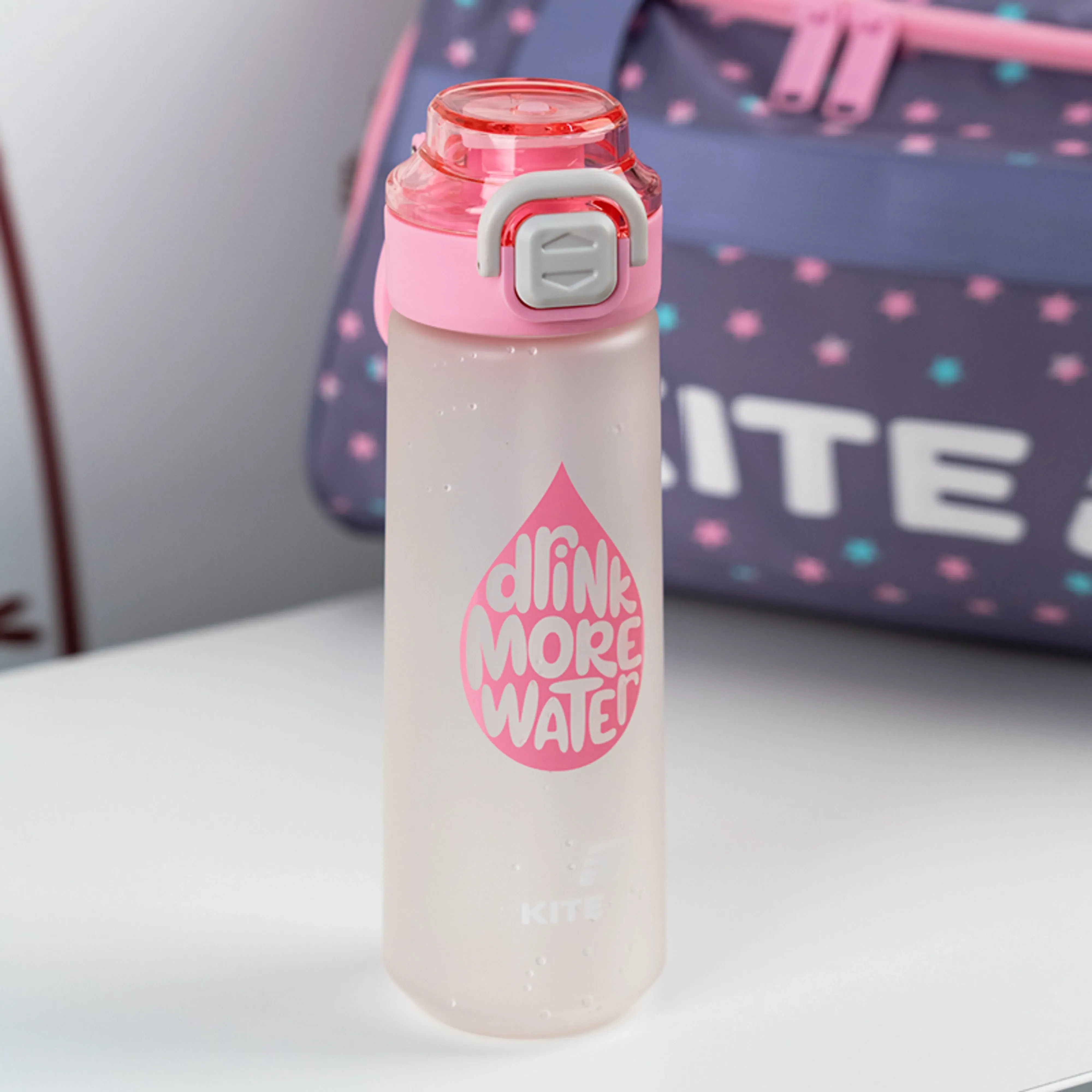 Пляшечка для води Kite, 760 мл, сіро-рожева (K25-1214-3)фото