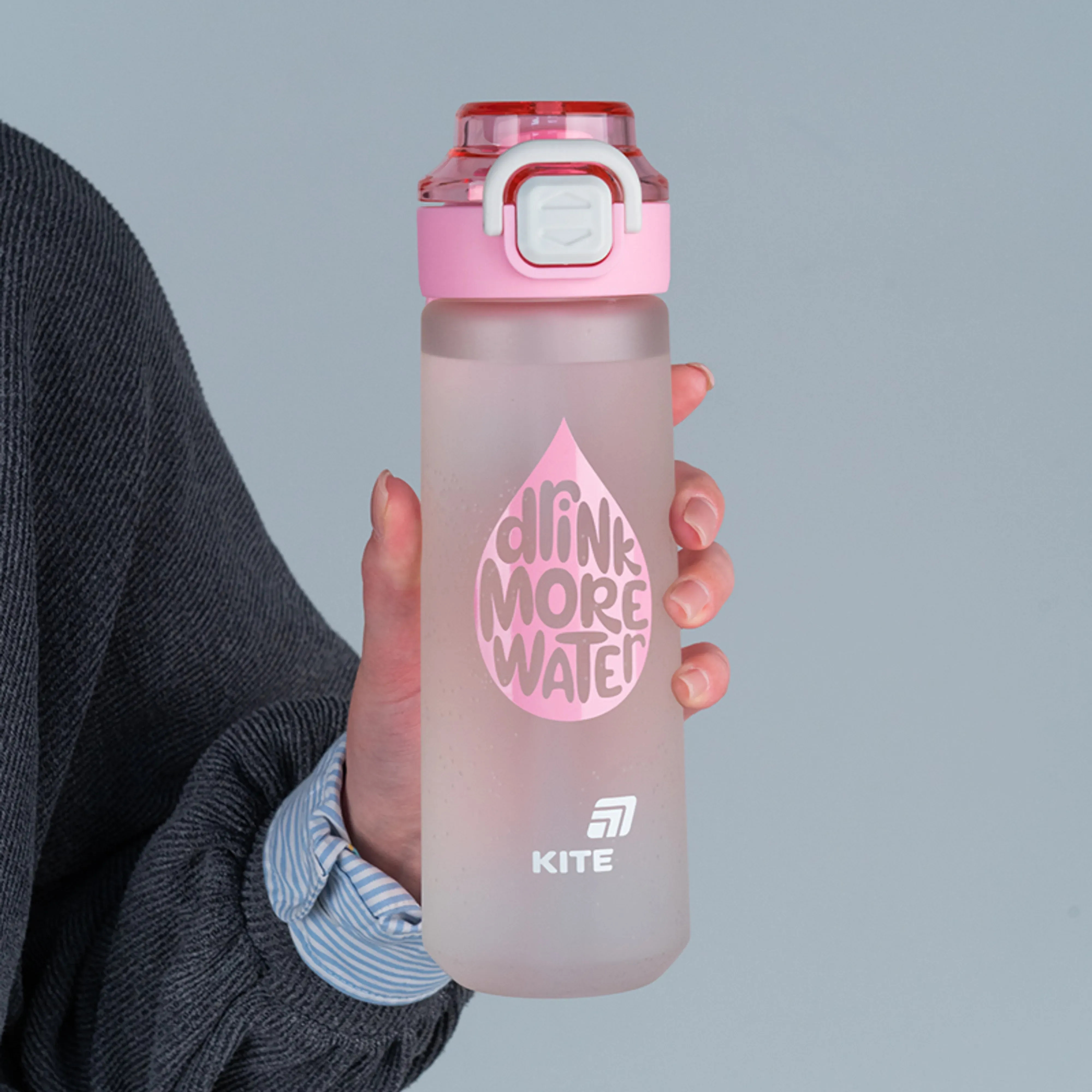 Пляшечка для води Kite, 760 мл, сіро-рожева (K25-1214-3)фото