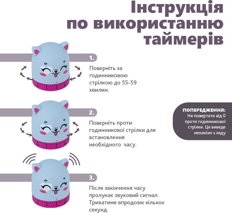 Таймер механический Kite Cat (K24-173-1) фото 