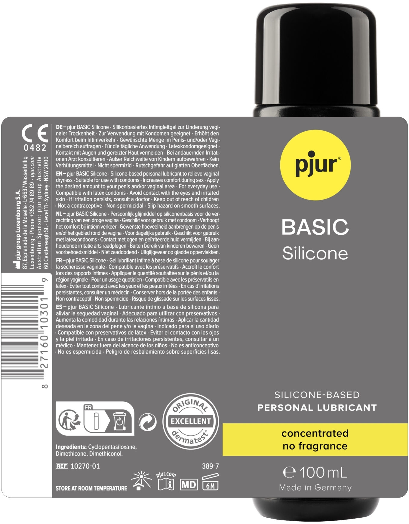 Інтимний гель Pjur Basic personal glide на силіконовій основі 100 млфото2