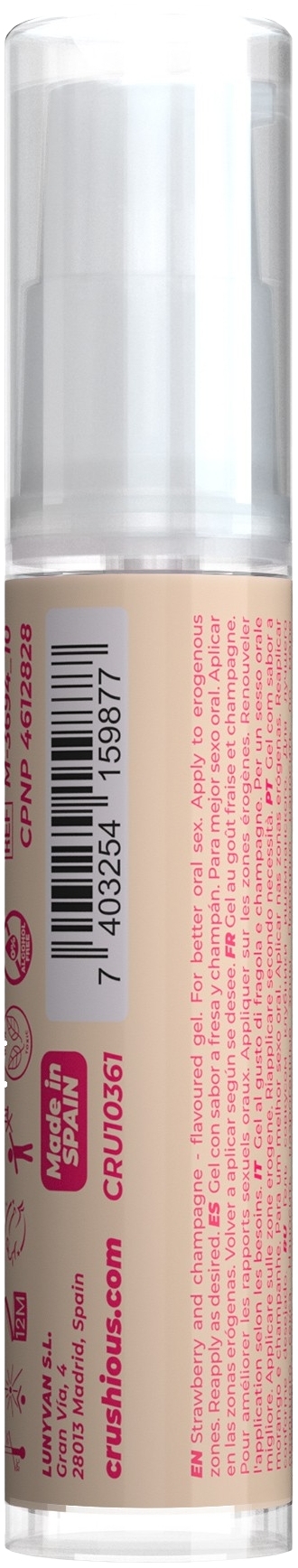 Лубрикант оральный Crushious Steal My Kisses со вкусом клубничного шампанского 10 мл фото 