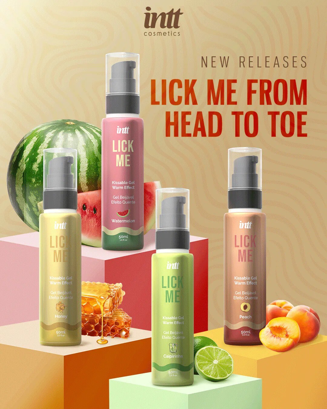 Лубрикант Intt Lick Me с эффектом тепла со вкусом арбуза 50 мл фото 