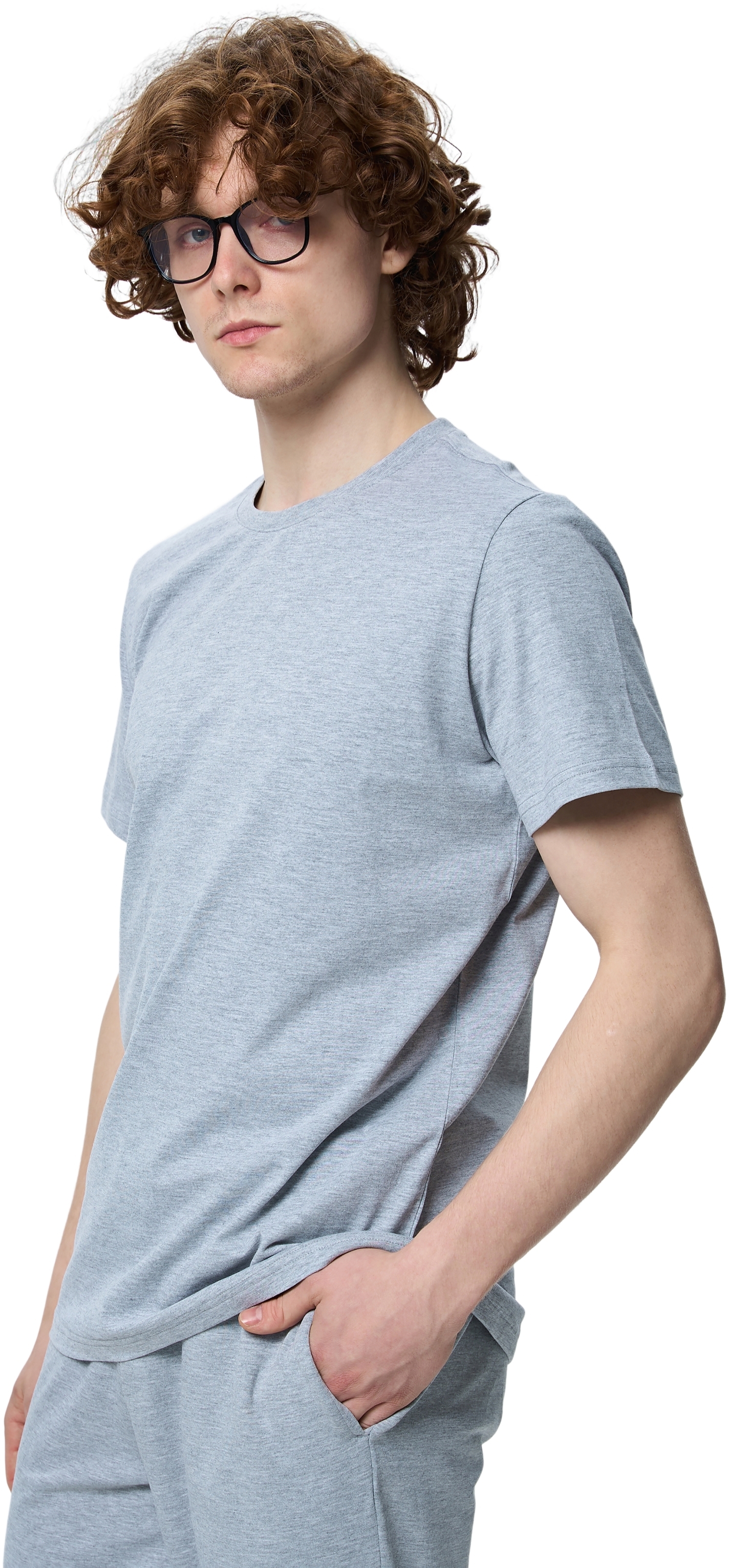 Футболка бавовняна чоловіча Roza 210135 6XL сірафото