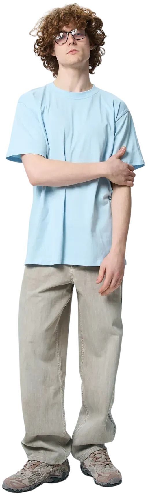 Футболка бавовняна чоловіча Roza 220501 2XL сіро-блакитнафото