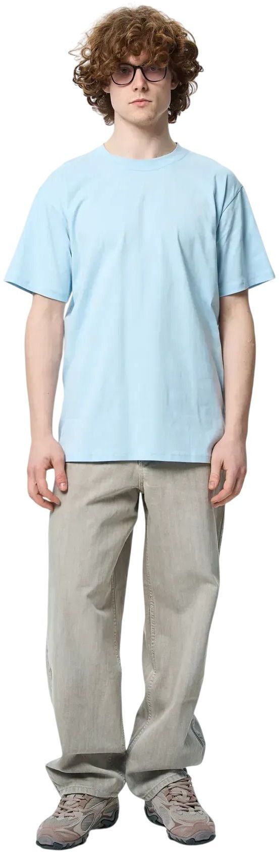 Футболка бавовняна чоловіча Roza 220501 5XL сіро-блакитнафото