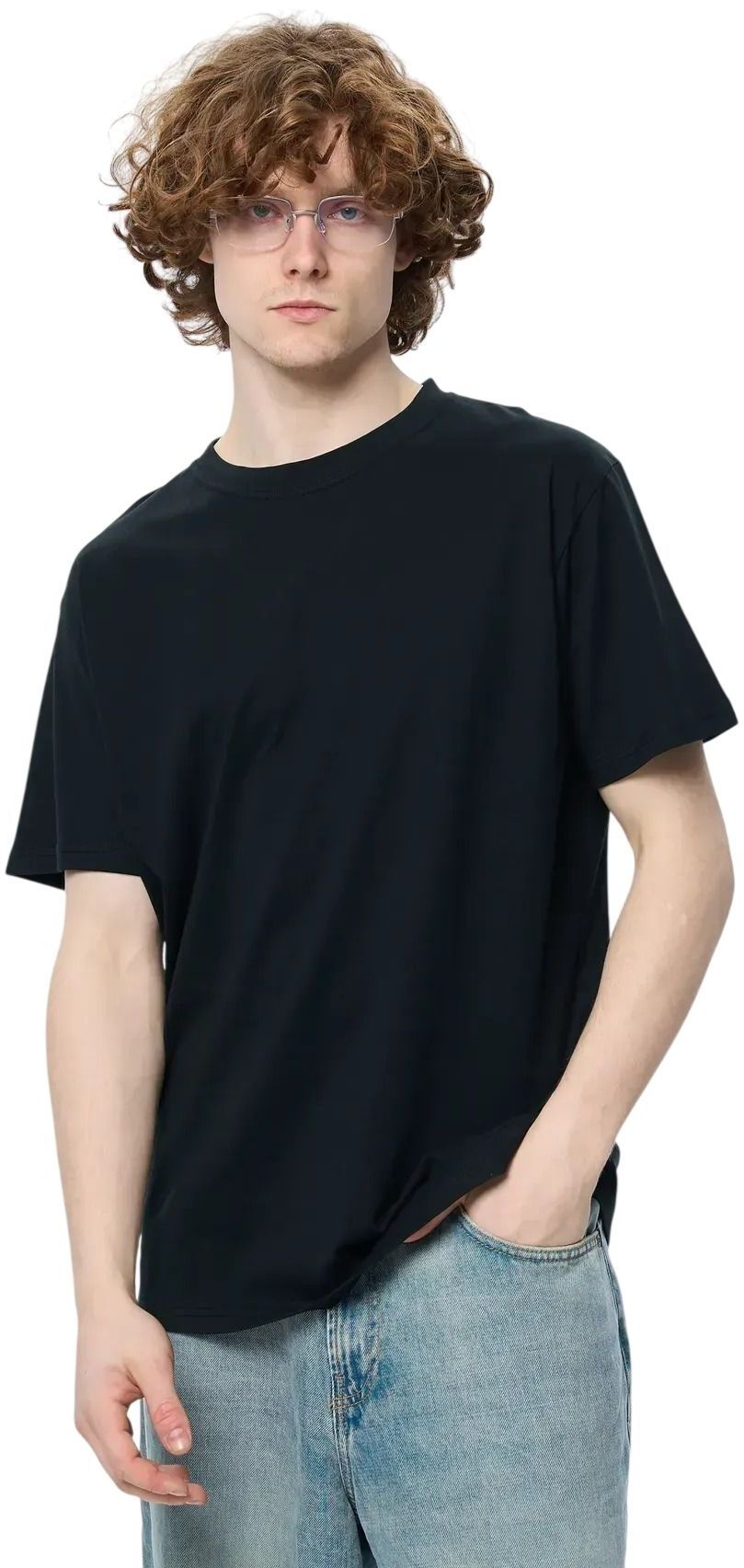 Футболка бавовняна чоловіча Roza 220501 5XL чорнафото