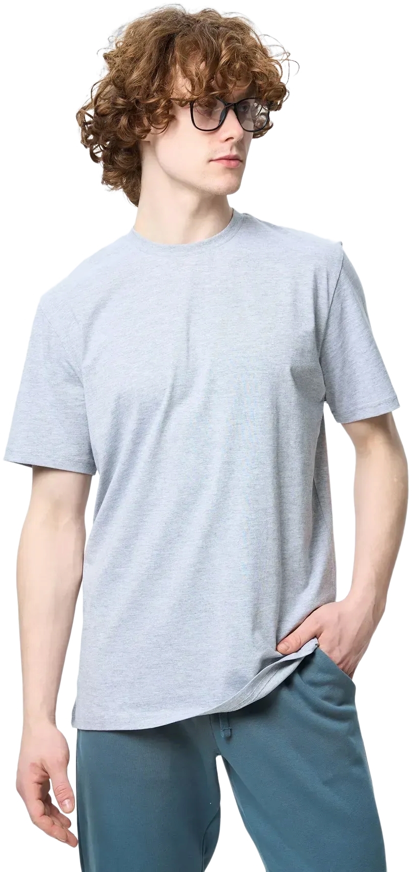 Футболка бавовняна чоловіча Roza 231101 L сірафото