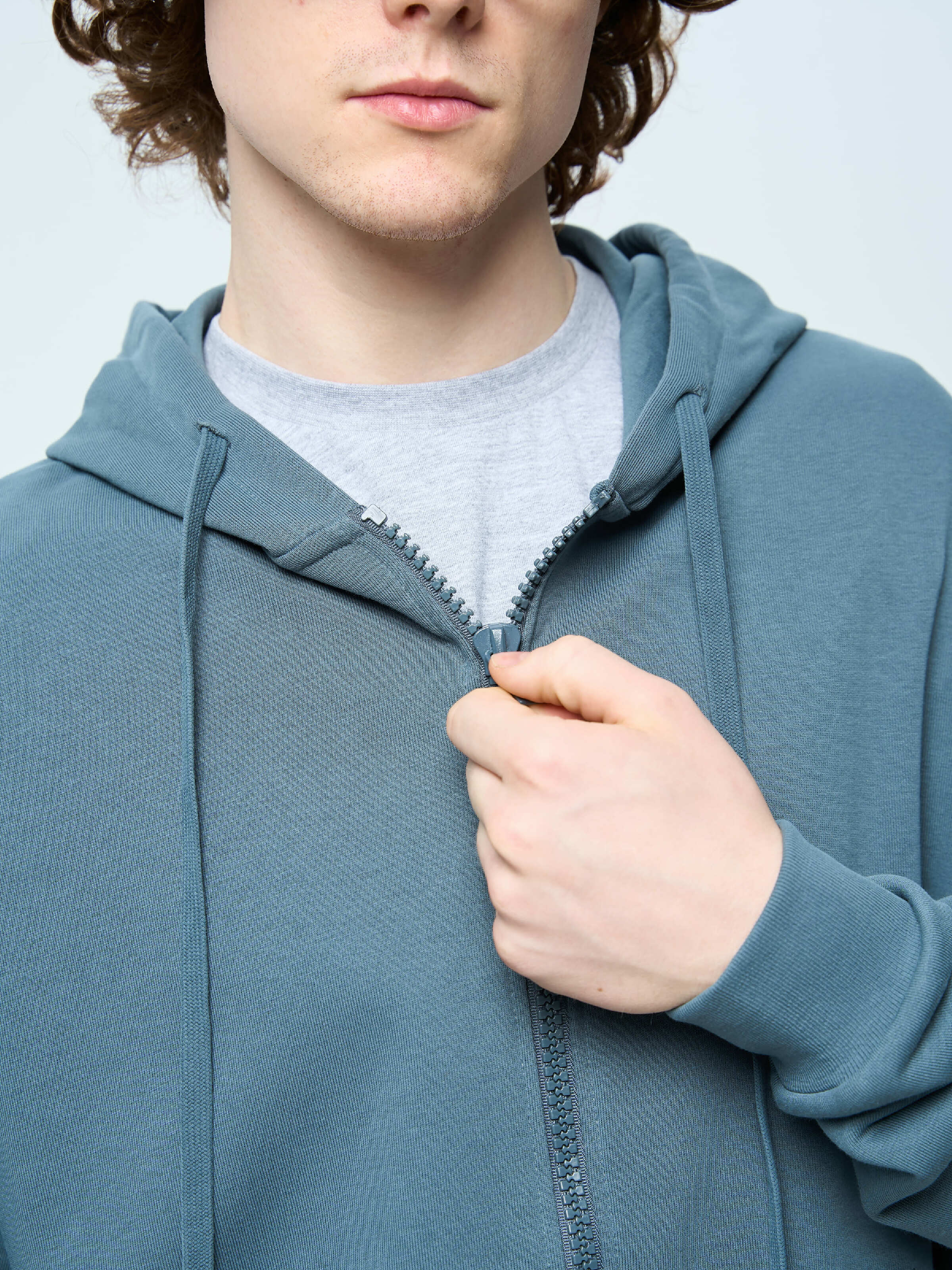 Худі на молнії чоловіче Roza 211140 XL темно-бірюзовефото