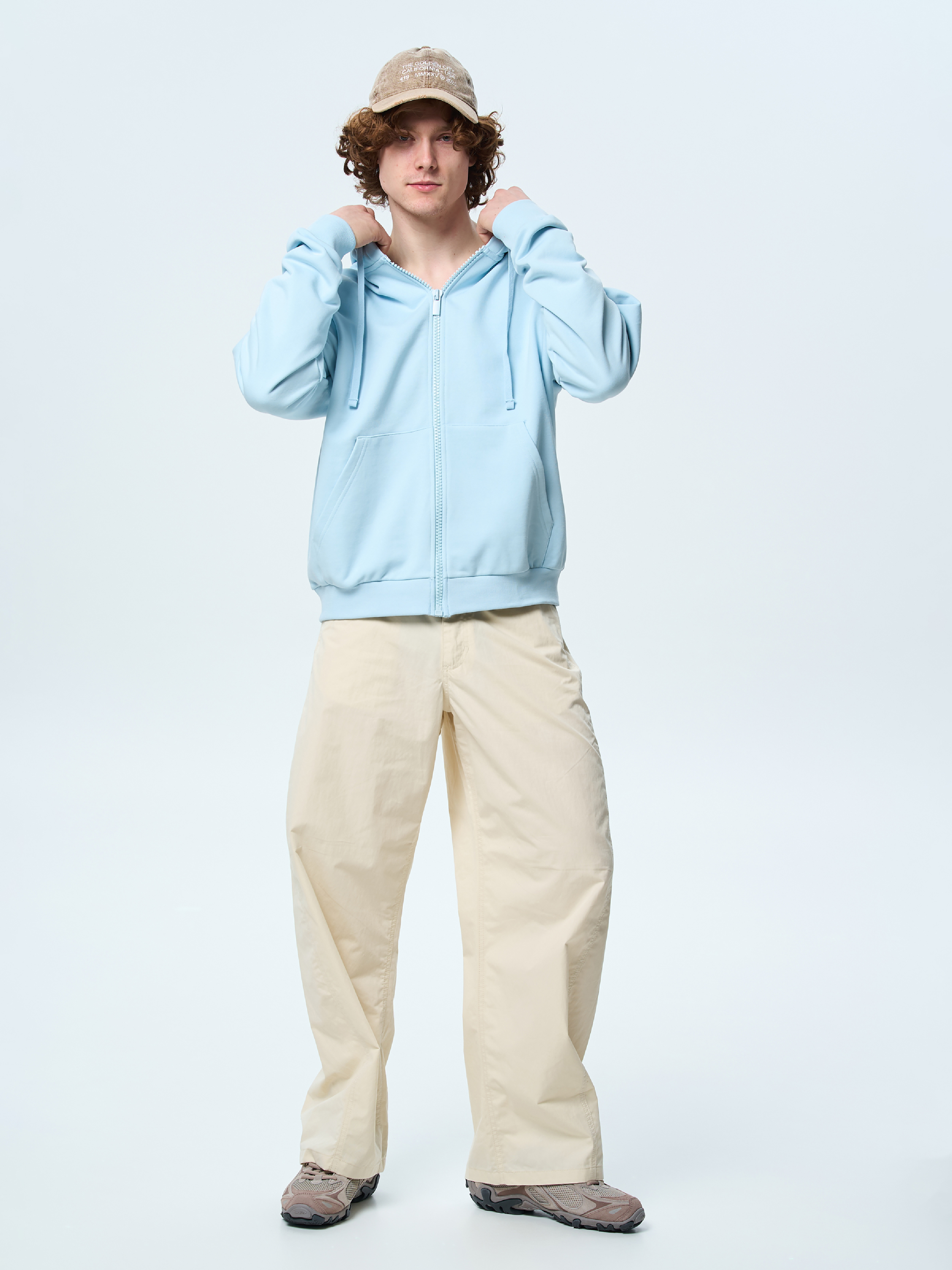 Худі на молнії чоловіче Roza 211140 L сіро-блакитнефото