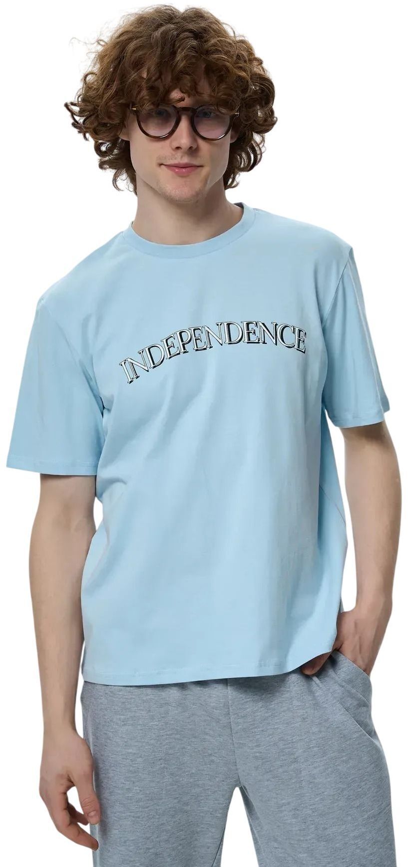 Футболка чоловіча Roza 220913 XL сіро-блакитнафото