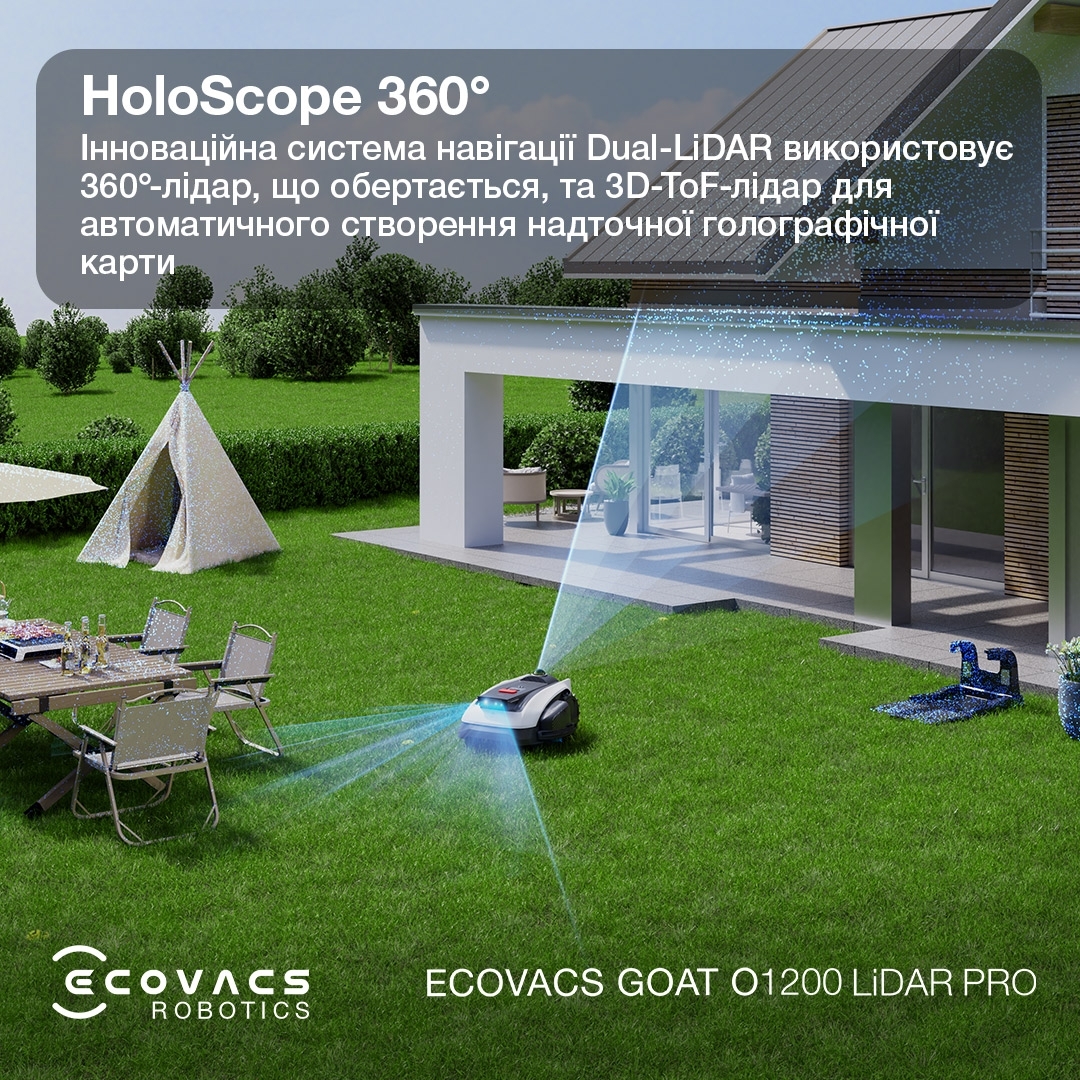 Робот-газонокосилка ECOVACS GOAT O1200 LIDAR PRO (MR2508) фото 10