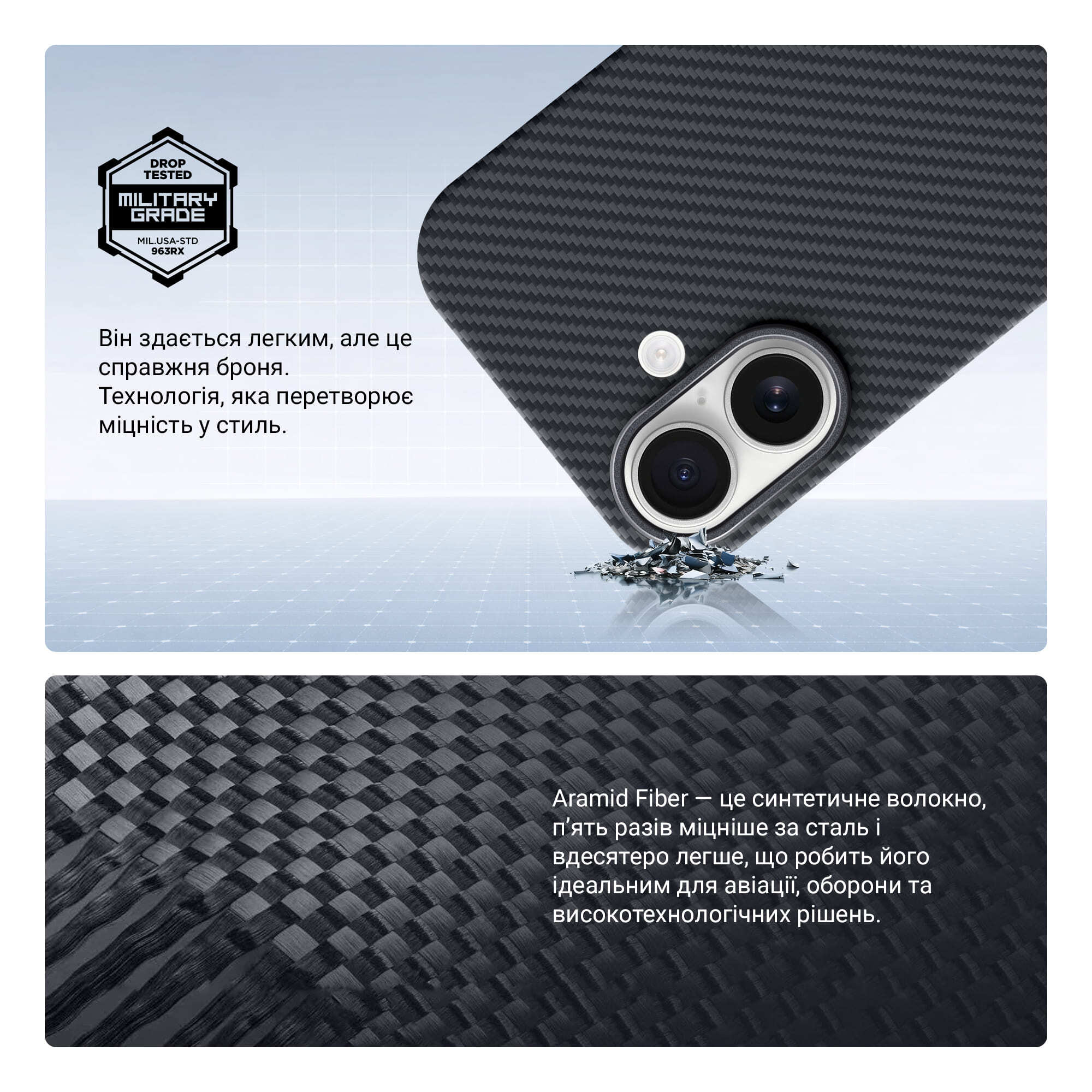 Чехол ArmorStandart BlackIcon Aramid Twill MagCase для Apple iPhone 17 Black (ARM90148) фото 