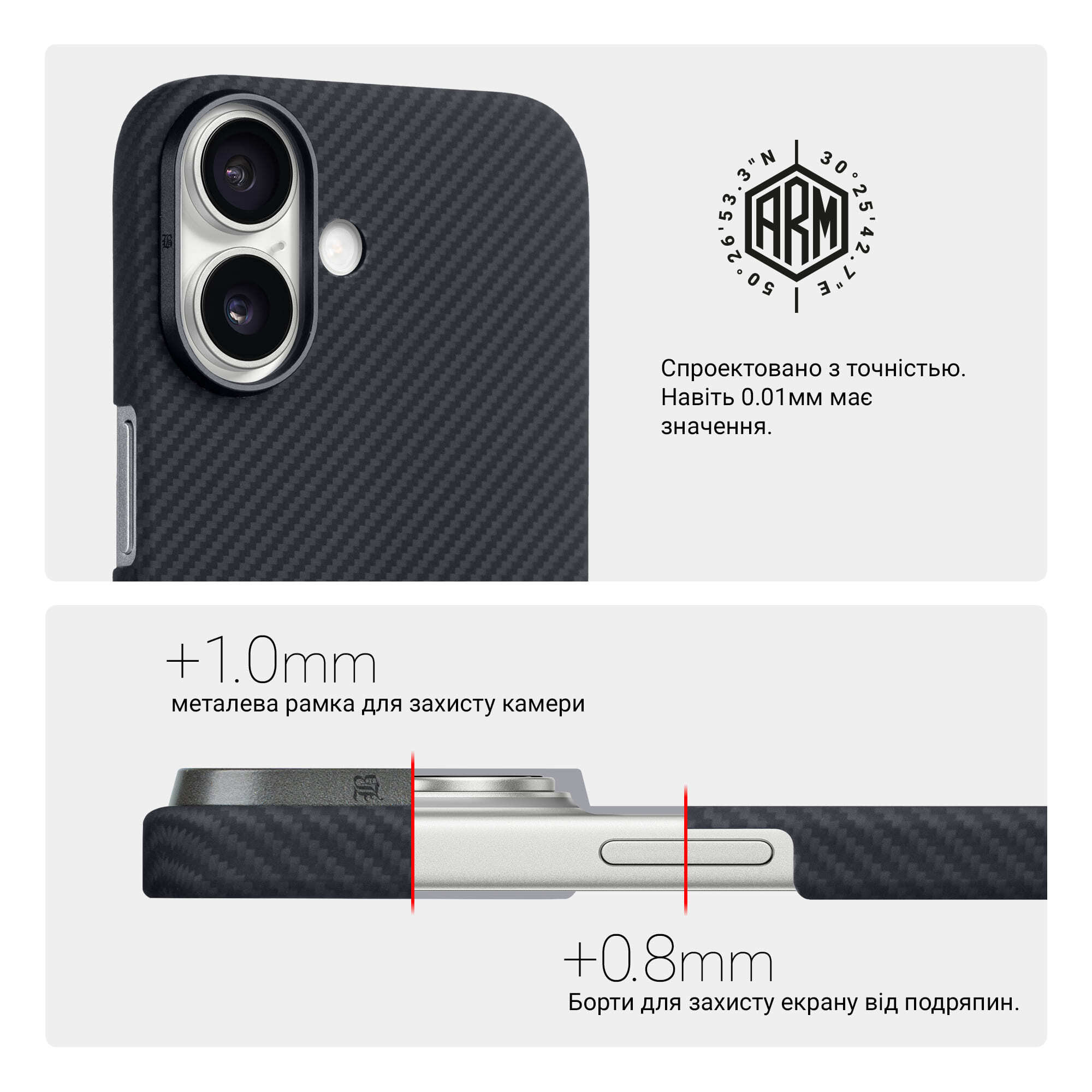 Чехол ArmorStandart BlackIcon Aramid Twill MagCase для Apple iPhone 17 Black (ARM90148) фото 