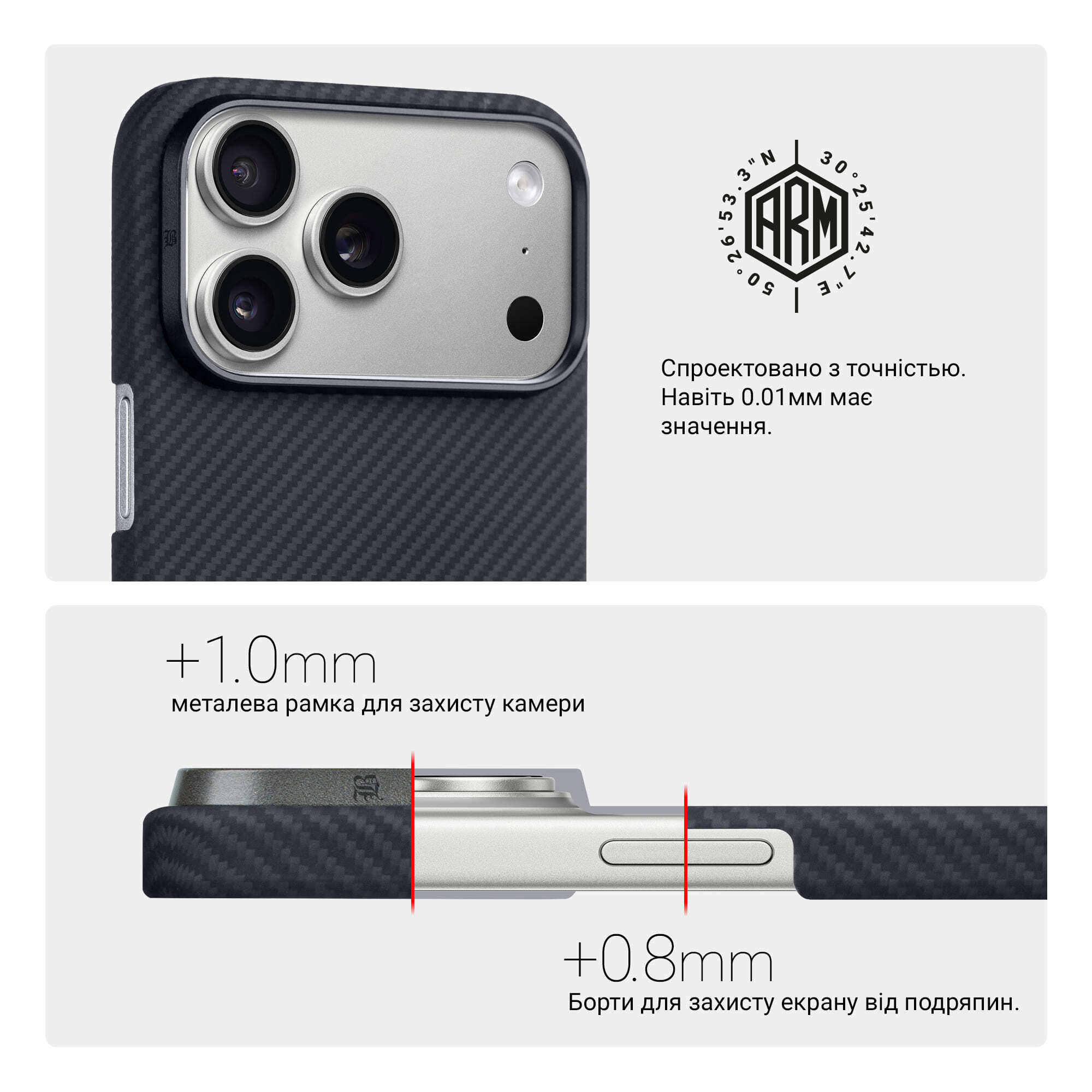 Чехол ArmorStandart BlackIcon Aramid Twill MagCase для Apple iPhone 17 Pro Max Black (ARM90150) фото