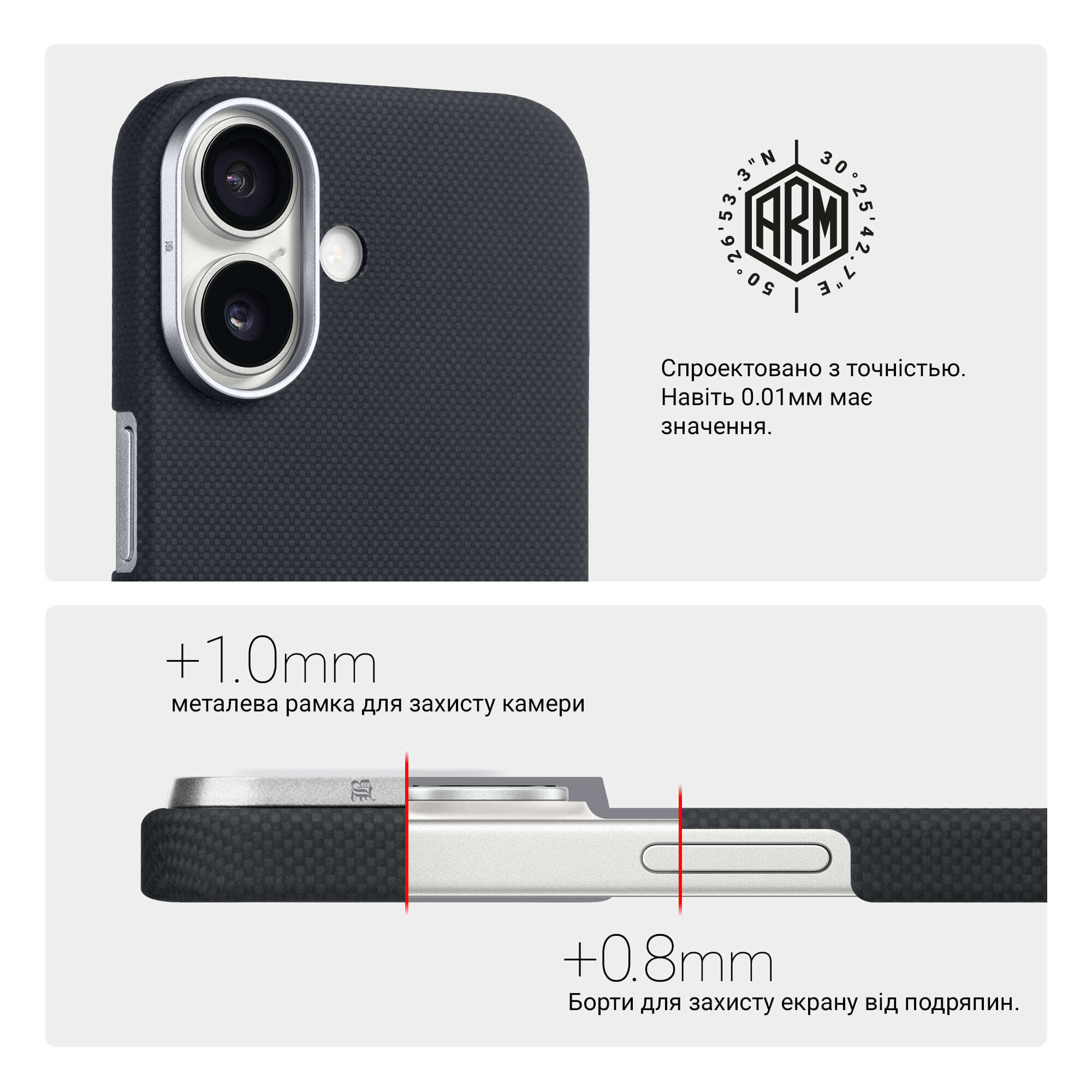 Чехол ArmorStandart BlackIcon Aramid Plain MagCase для Apple iPhone 17 Black (ARM90159) фото 