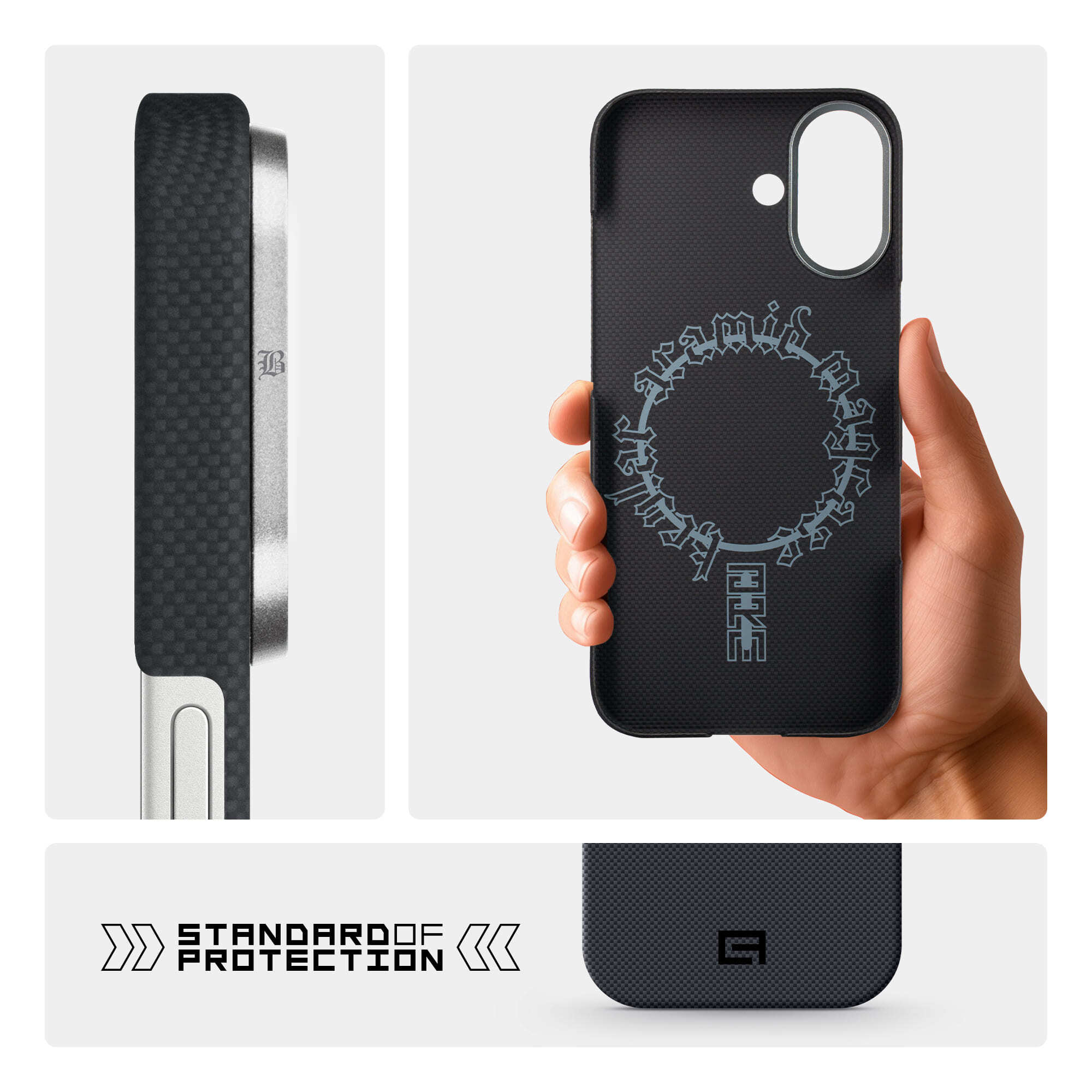 Чехол ArmorStandart BlackIcon Aramid Plain MagCase для Apple iPhone 17 Black (ARM90159) фото 