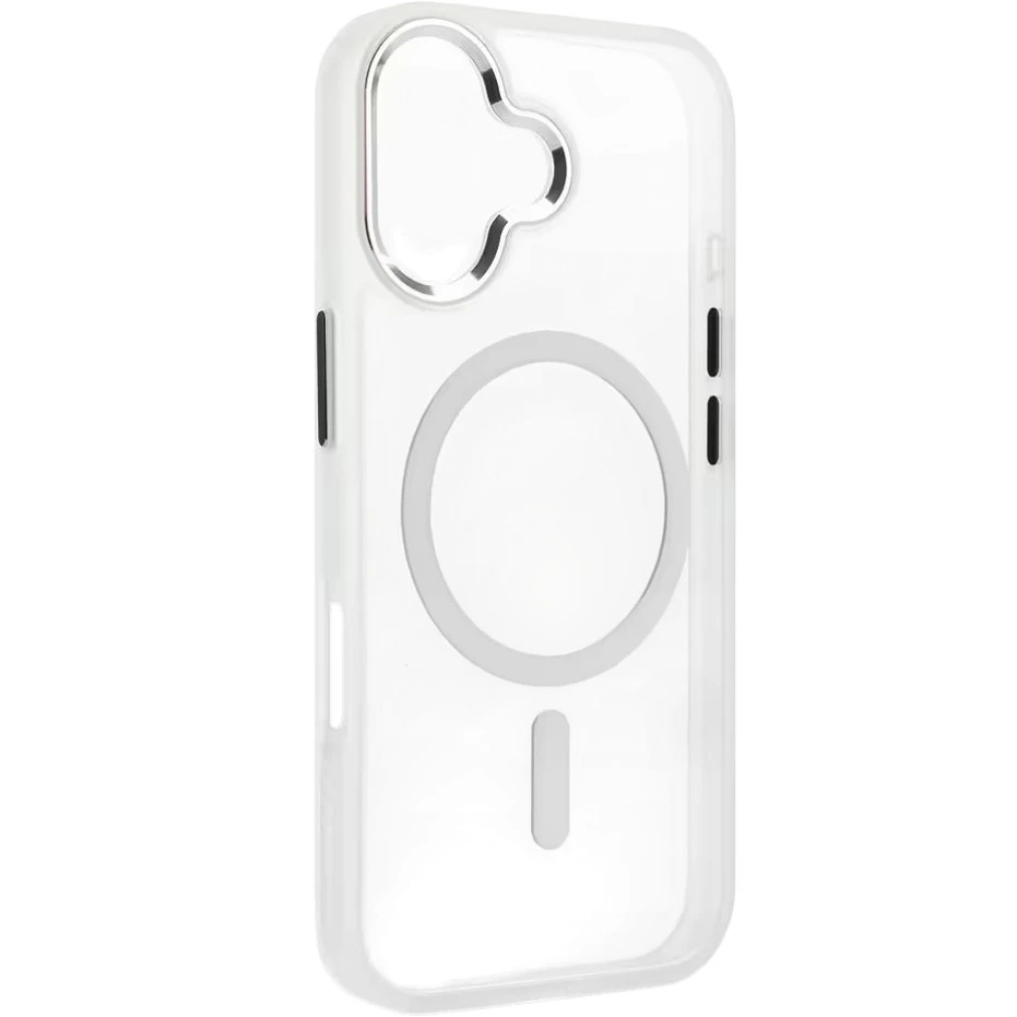 Чехол ArmorStandart Unit MagCase для Apple iPhone 17 Matte Clear Silver + Pink Button Set (ARM90580) фото 