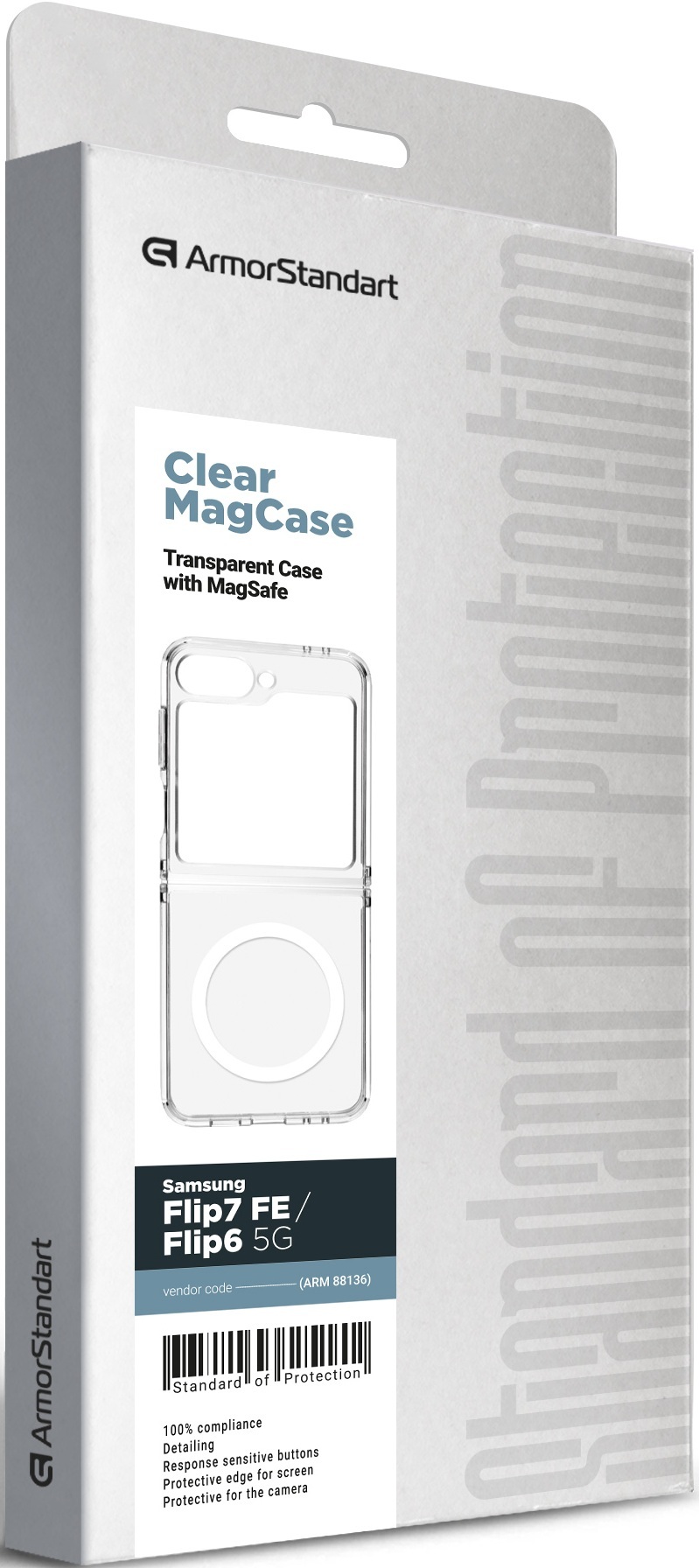 Чехол ArmorStandart Clear MagCase для Samsung Flip7 FE/Flip6 5G Transparent (ARM88136) фото 4