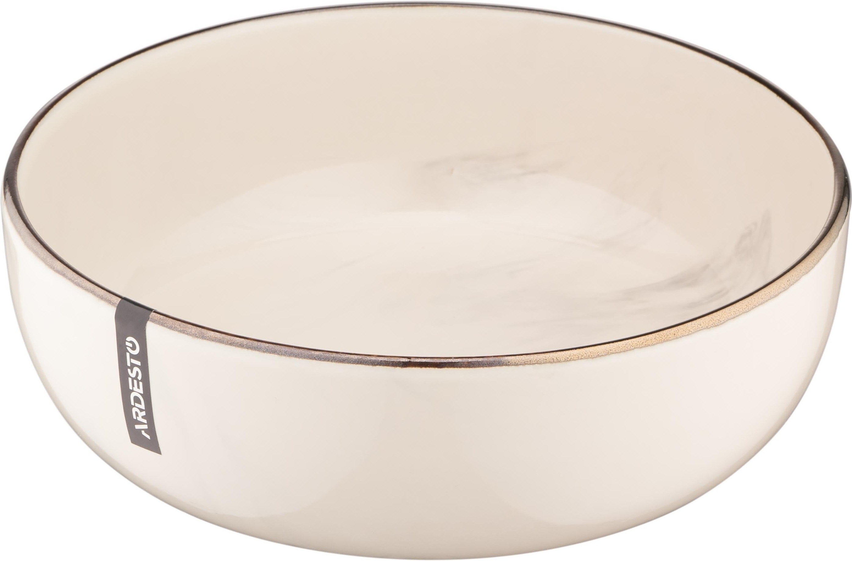 Набір супових тарілок ARDESTO Marmo, 19 см, бежевий, кераміка, 6шт (AR2919MRBS-BOX)фото