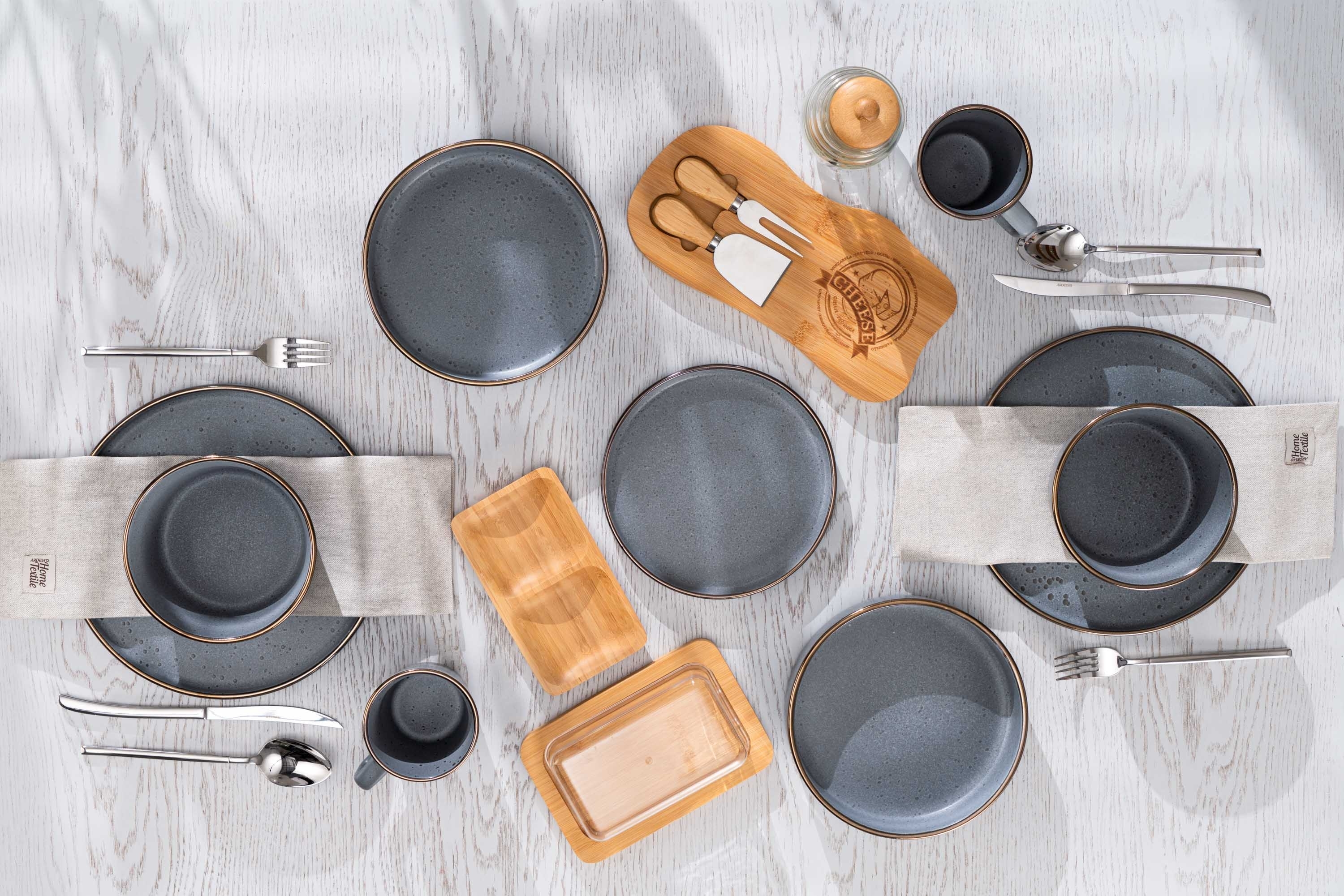 Набір обідніх тарілок ARDESTO Fasano, 26см, сірий, 6шт (AR0226FG-BOX)фото