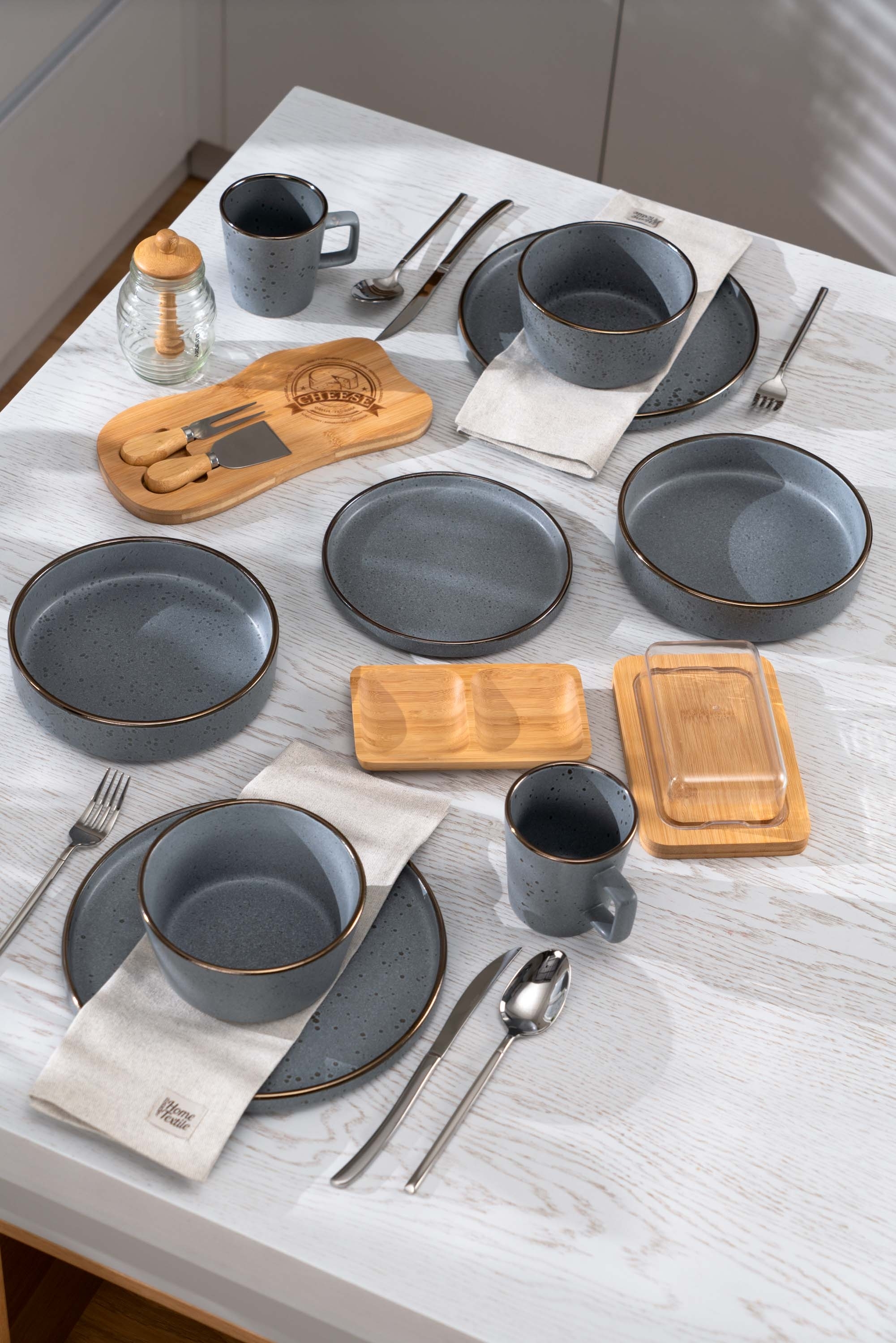 Набір обідніх тарілок ARDESTO Fasano, 26см, сірий, 6шт (AR0226FG-BOX)фото