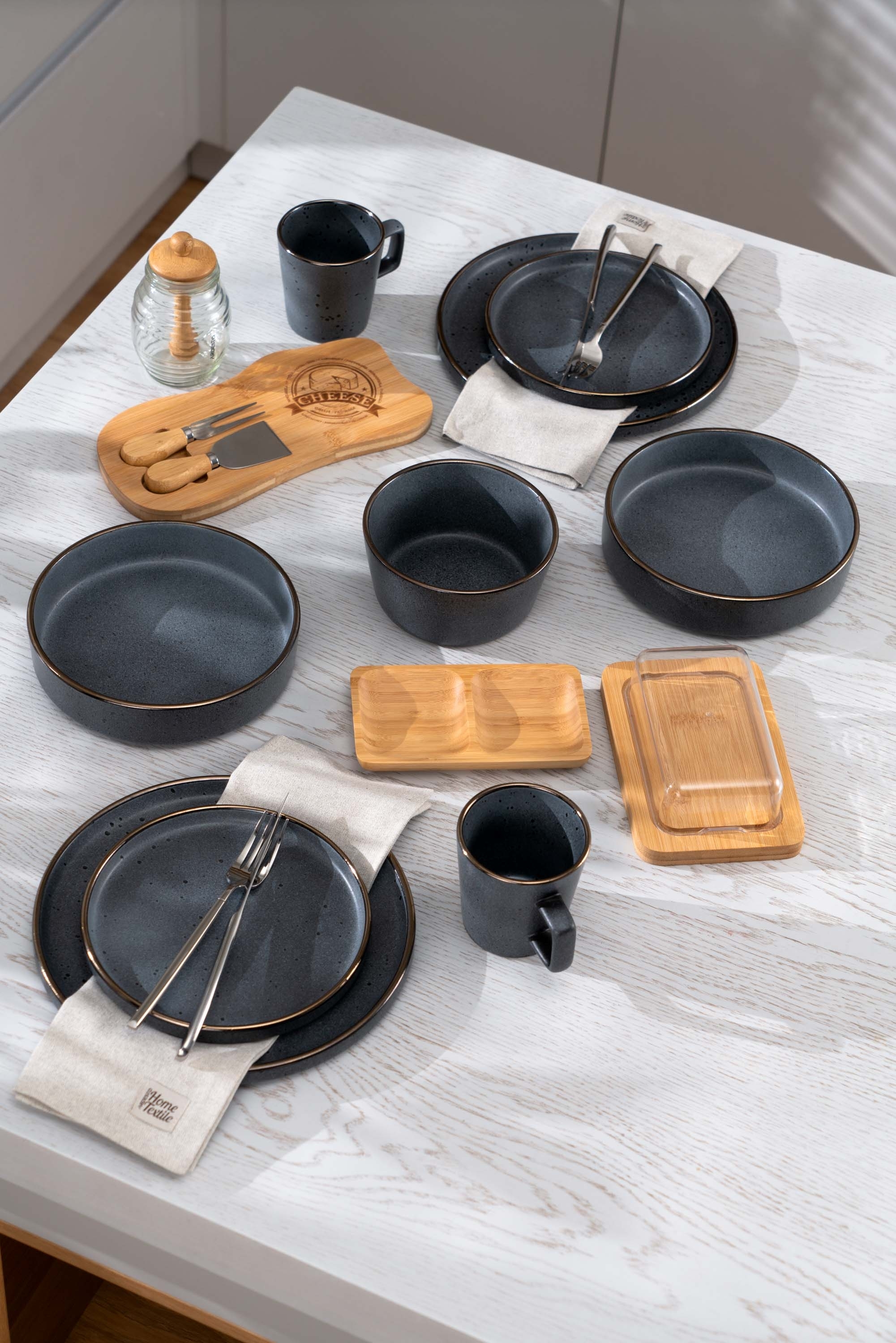 Набор тарелок суповых ARDESTO Fasano, 850мл, 20см, серый темный, 6шт (AR0320FDG-BOX) фото 