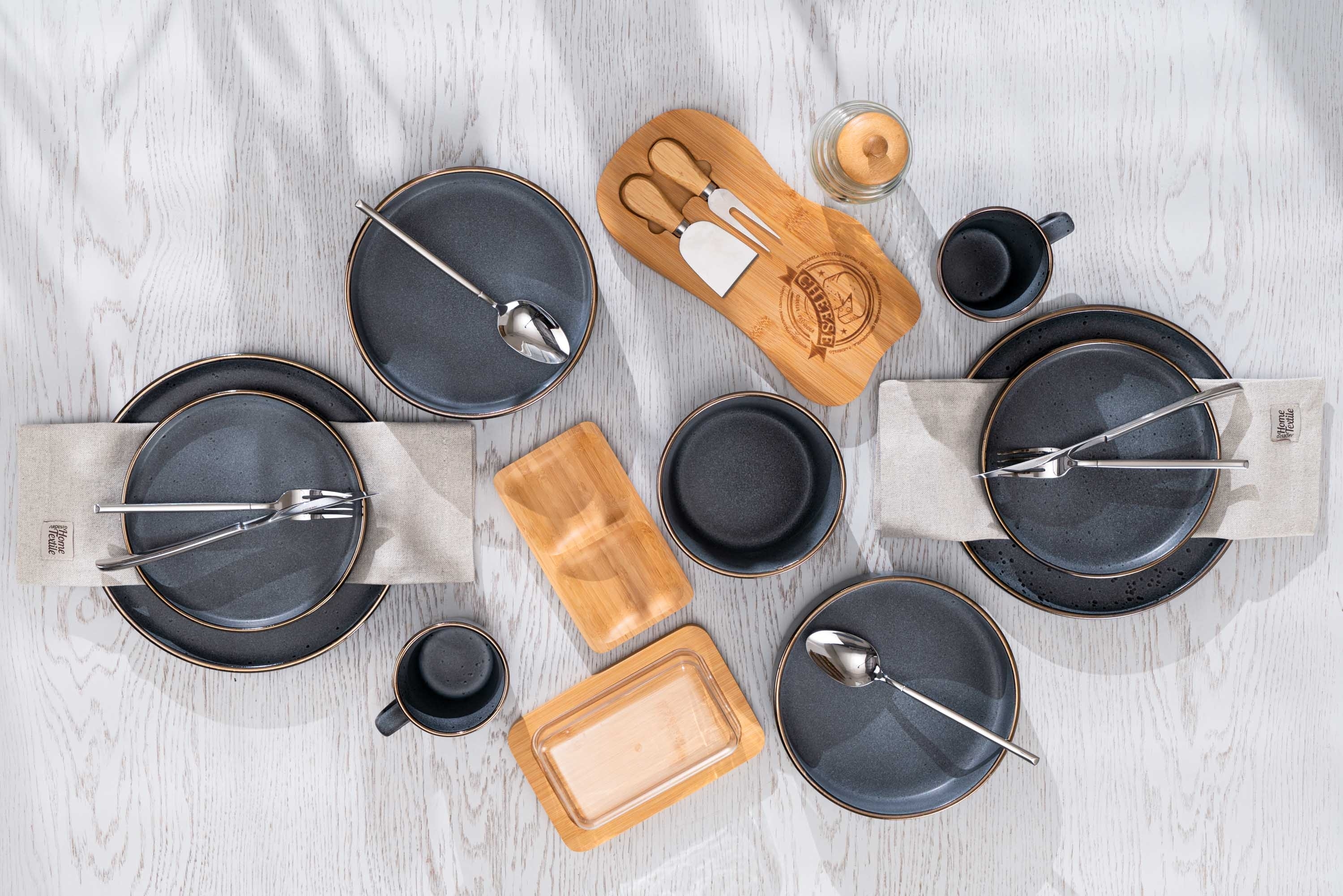 Набор тарелок суповых ARDESTO Fasano, 850мл, 20см, серый темный, 6шт (AR0320FDG-BOX) фото 