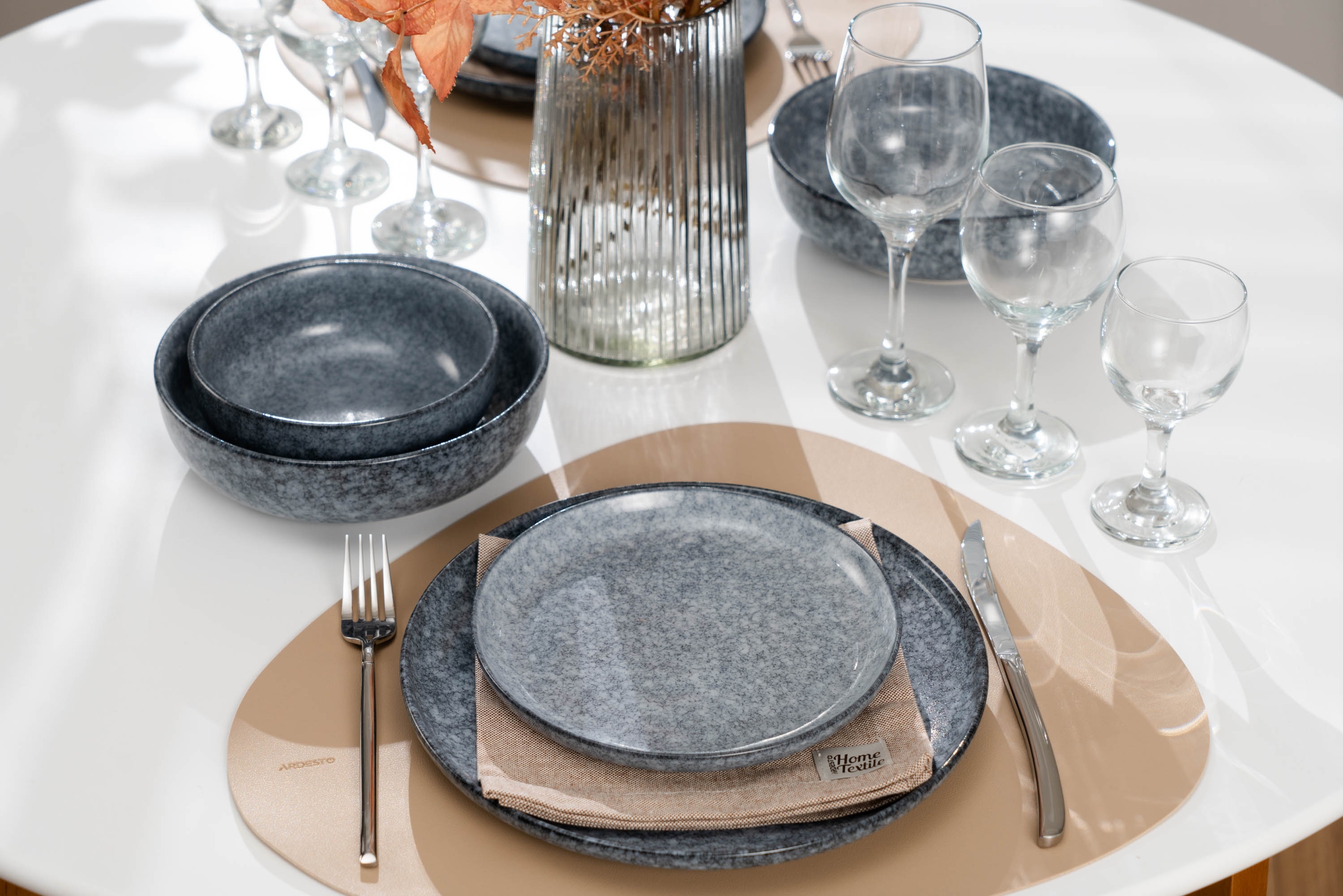 Набір десертних тарілок ARDESTO Loreto, 19см, сірий, 6шт (AR1019LG-BOX)фото