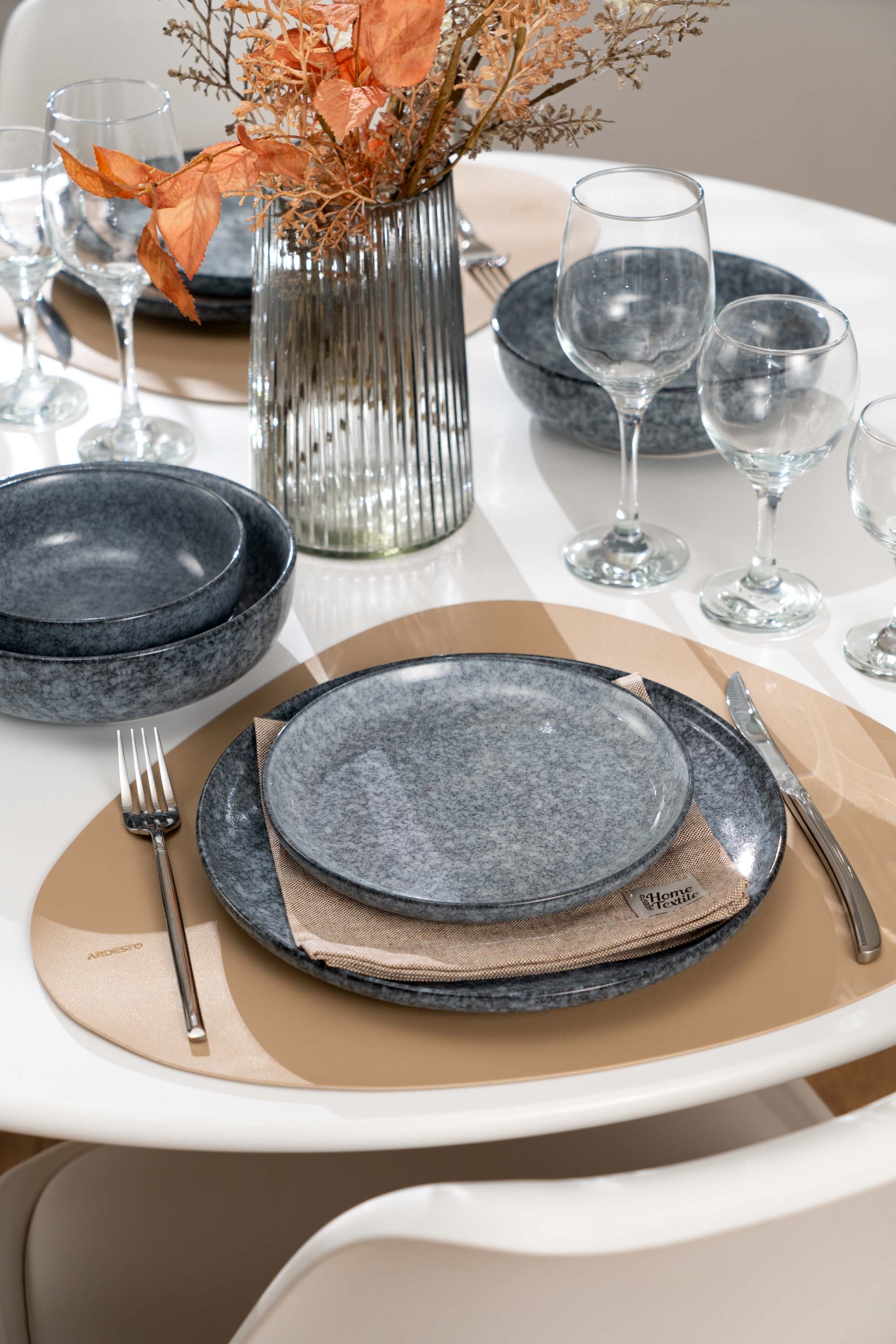 Набір десертних тарілок ARDESTO Loreto, 19см, сірий, 6шт (AR1019LG-BOX)фото