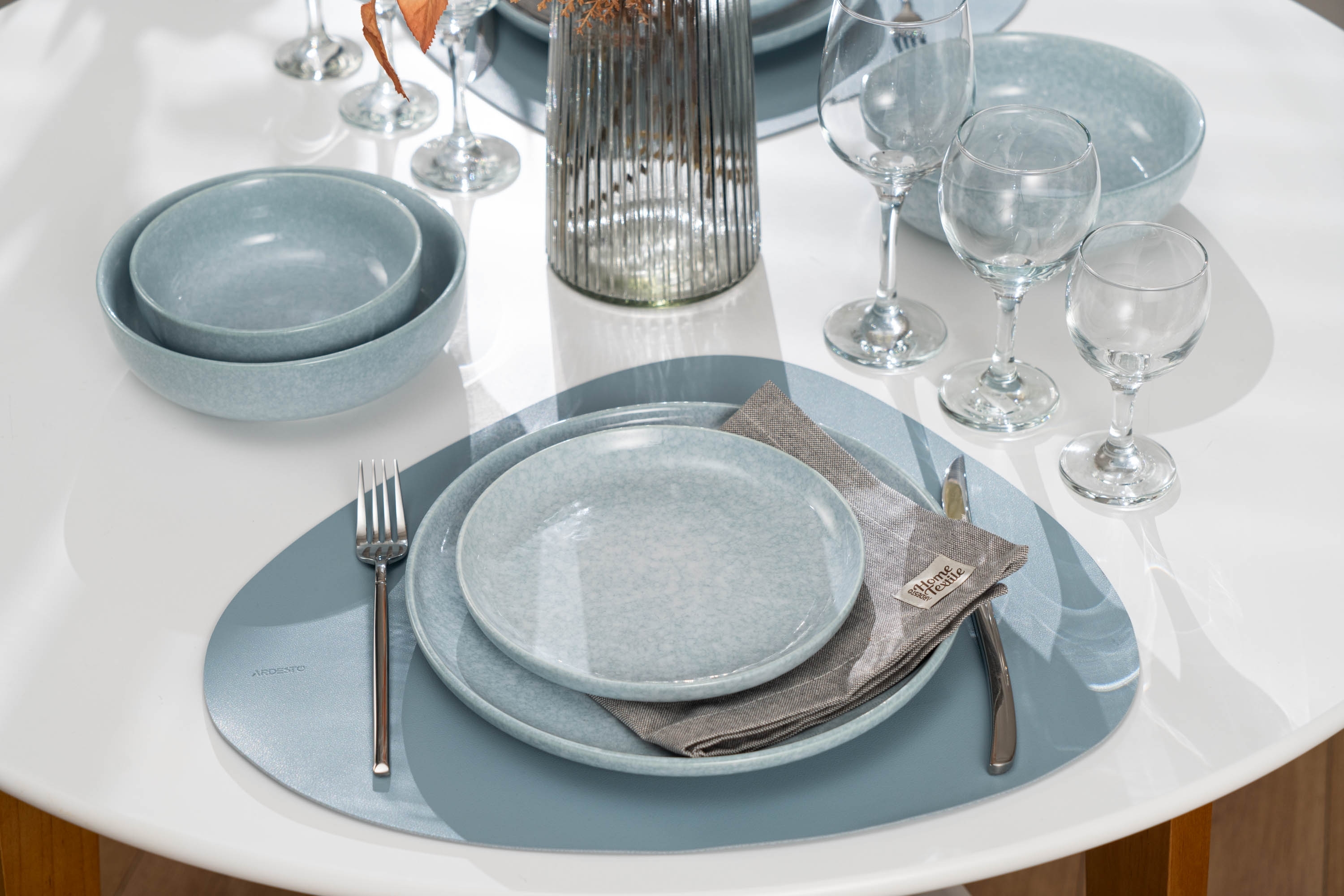 Набір обідніх тарілок ARDESTO Loreto, 27см, блакитний, 6шт (AR1027LB-BOX)фото