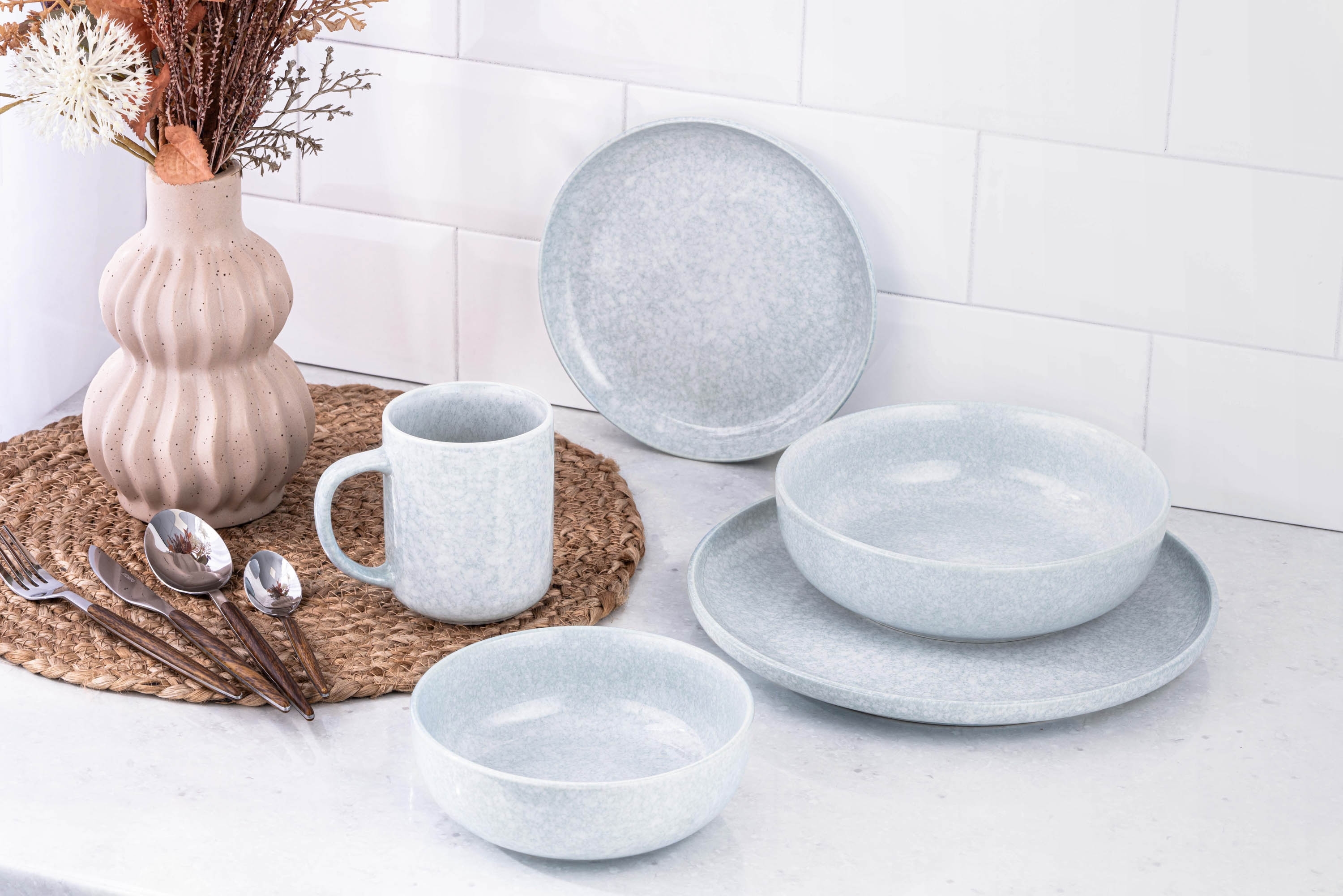 Набір супових тарілок ARDESTO Loreto, 1150мл, 20см, блакитний, 6шт (AR1020LB-BOX)фото