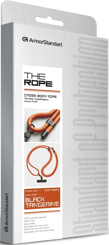 Ремешок для смартфона ArmorStandart Rope Black Tangerine with Dark holder (ARM76094) фото 