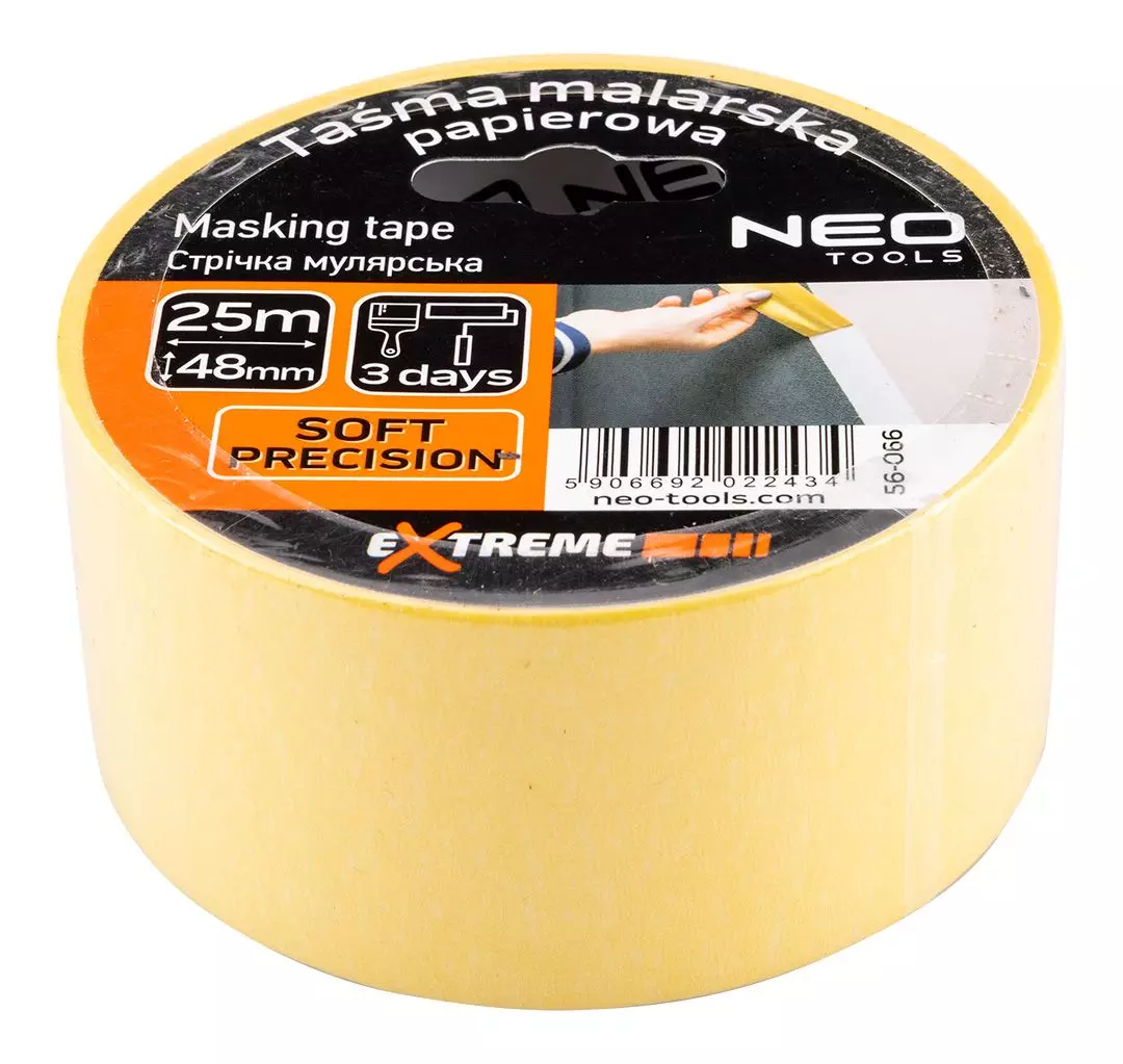 Стрічка малярна Neo Tools, 25мх48мм, жовтийфото