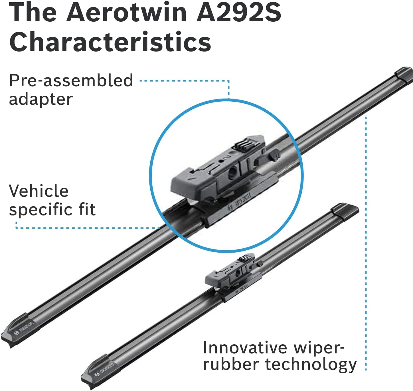Комплект щеток стеклоочистителя Bosch Aerotwin бескаркасный 600/380мм (3 397 007 292) фото 