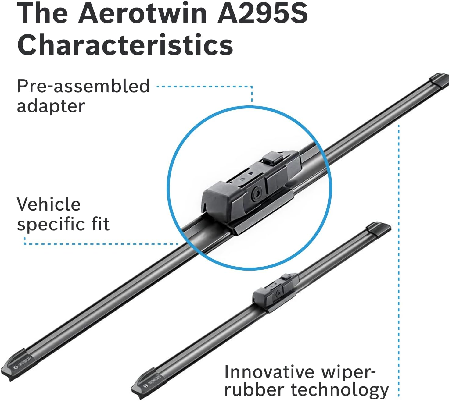 Комплект щеток стеклоочистителя Bosch Aerotwin бескаркасный 600/400мм (3 397 007 295) фото 