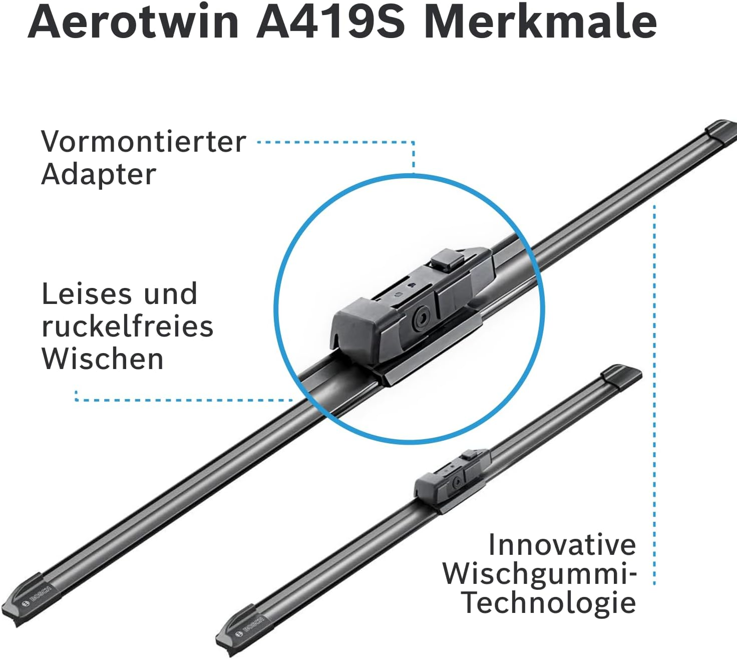 Комплект щеток стеклоочистителя Bosch Aerotwin бескаркасный 600/450мм (3 397 014 419) фото 
