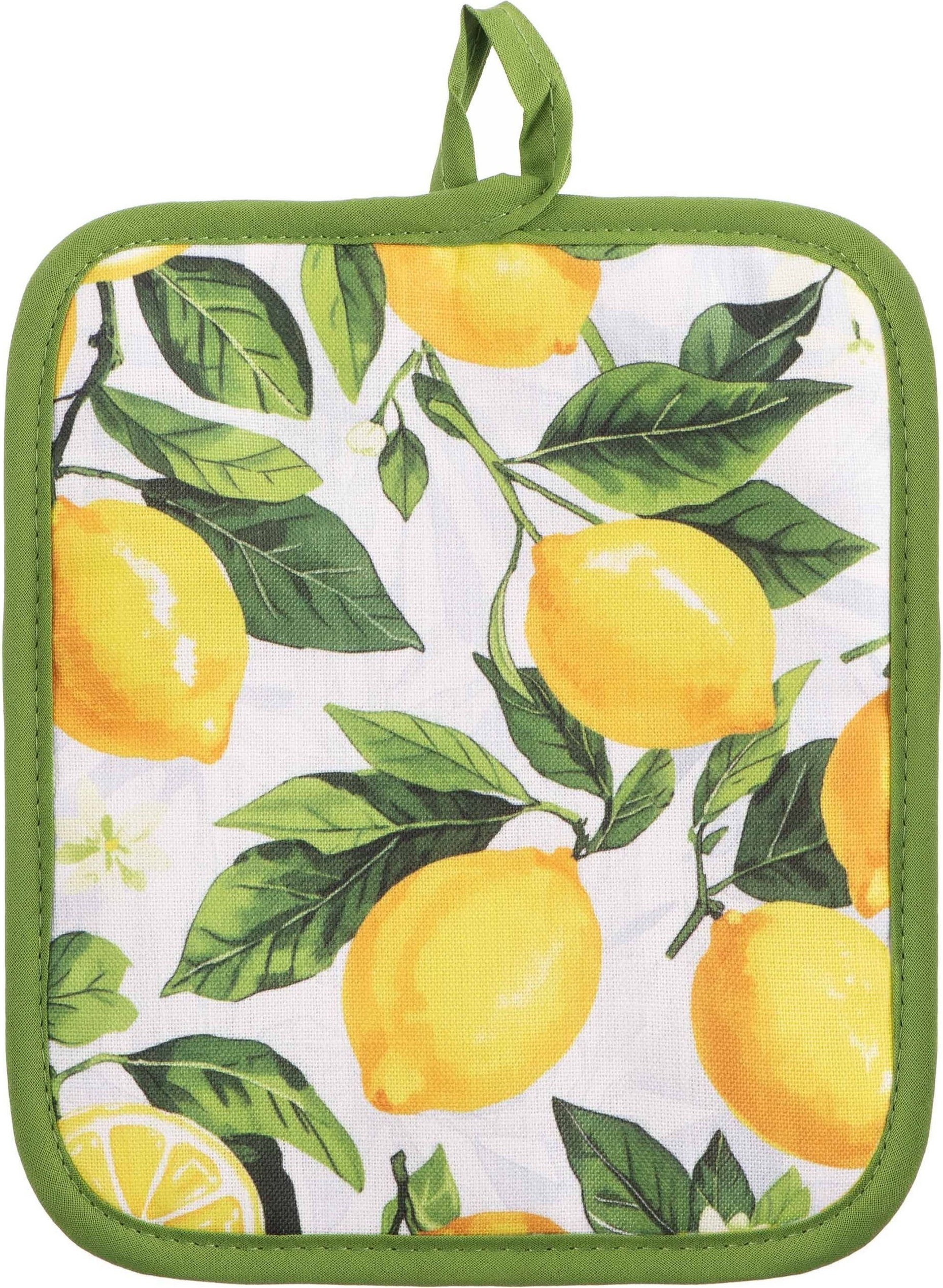 Набір прихваток ARDESTO Sicilian lemons 18х20см, 18х30см, зелений (ART14LM)фото