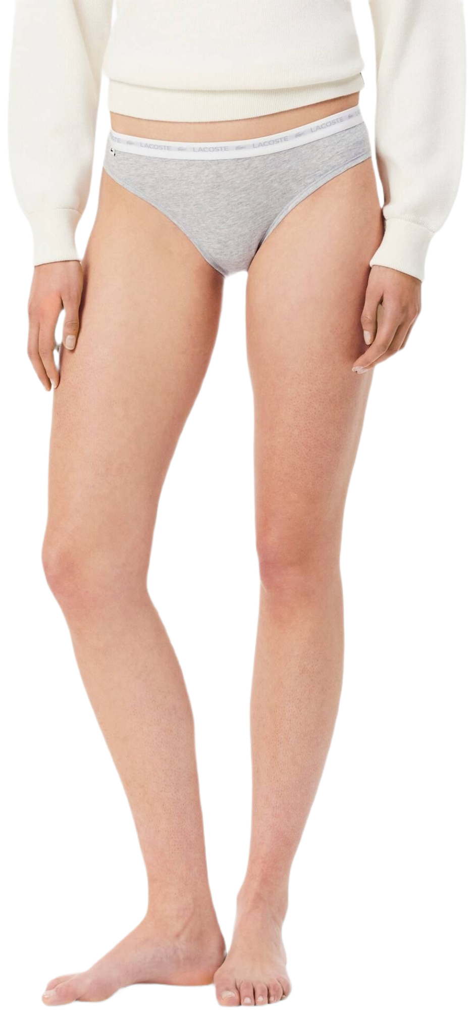 Набор трусов-слипов женских Lacoste 8F1338 XS 3 шт. серые/белые/черные фото 