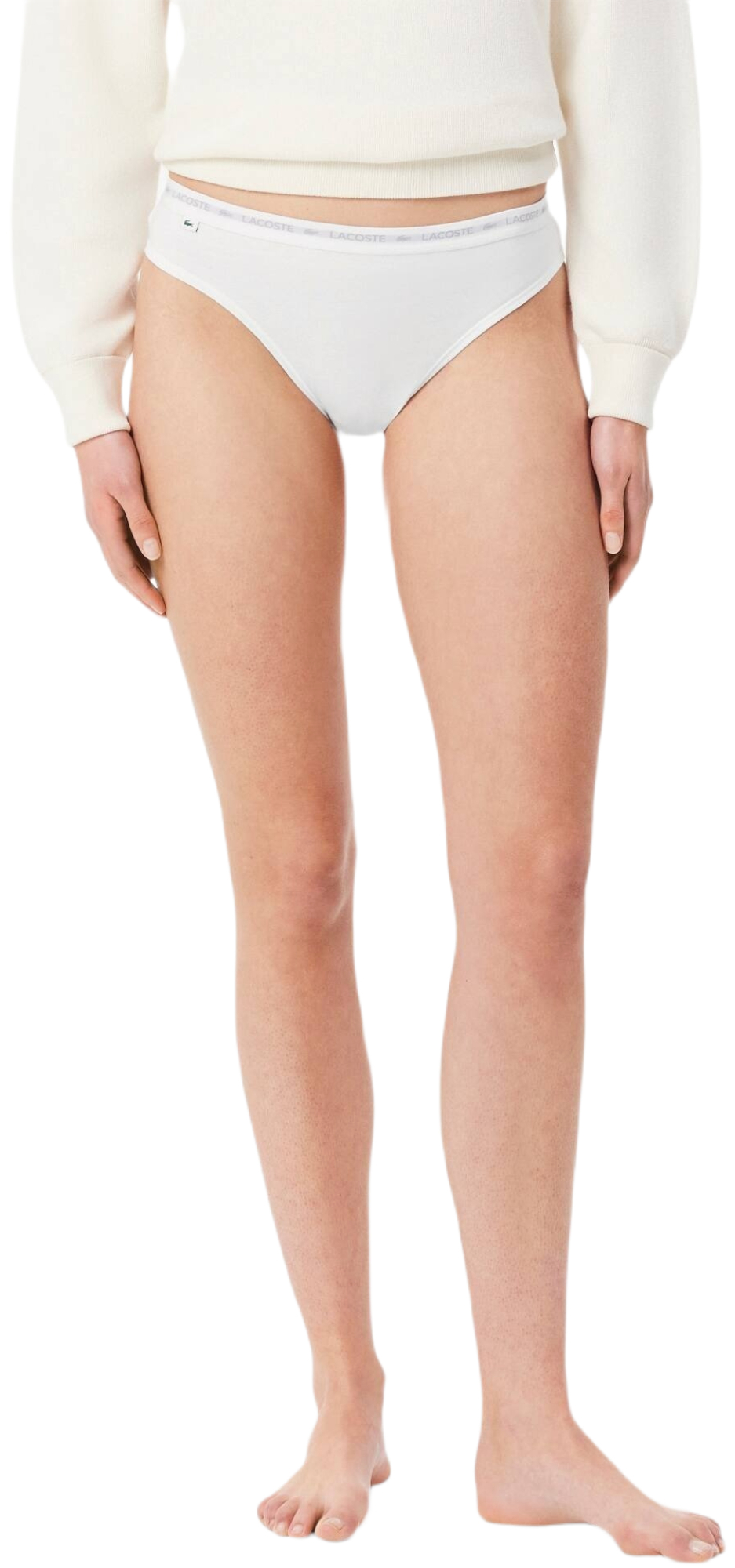 Набор трусов-слипов женских Lacoste 8F1338 XS 3 шт. серые/белые/черные фото 