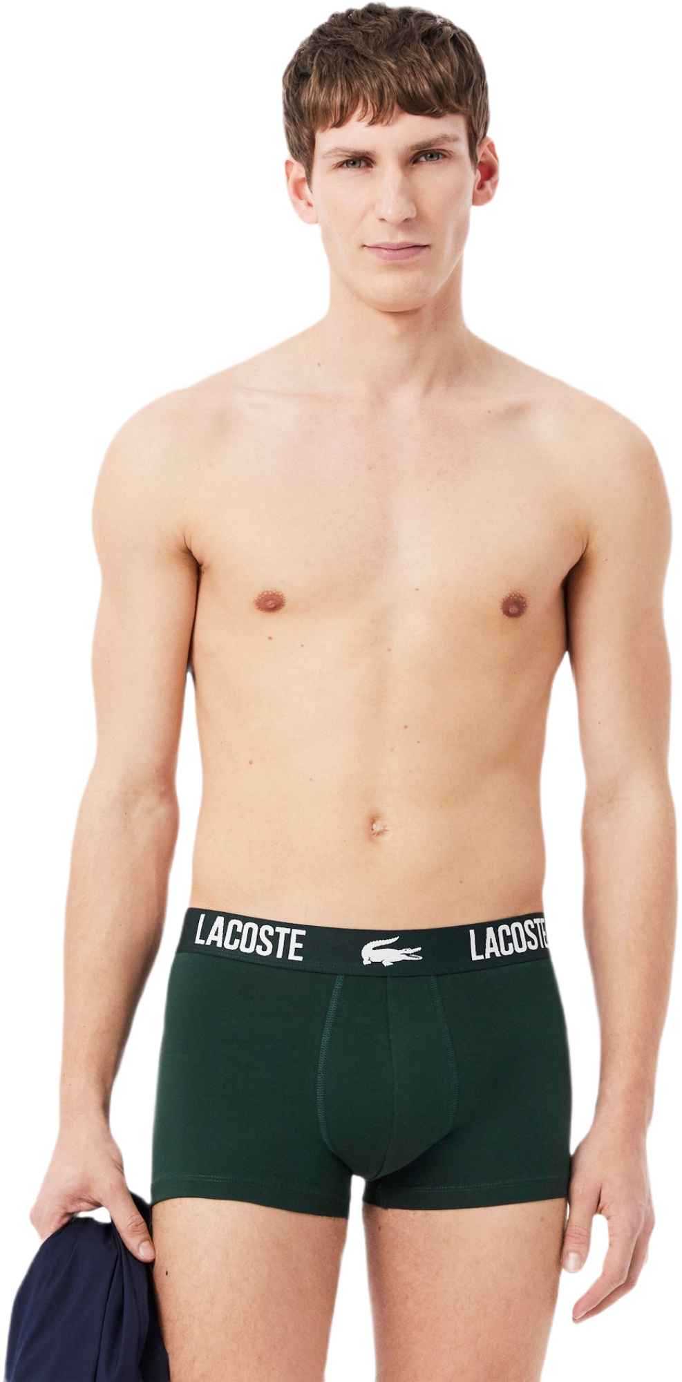 Набір трусів-боксерів чоловічих Lacoste 5H2393 M 3 шт. темно-сині/сірі/темно-зеленіфото