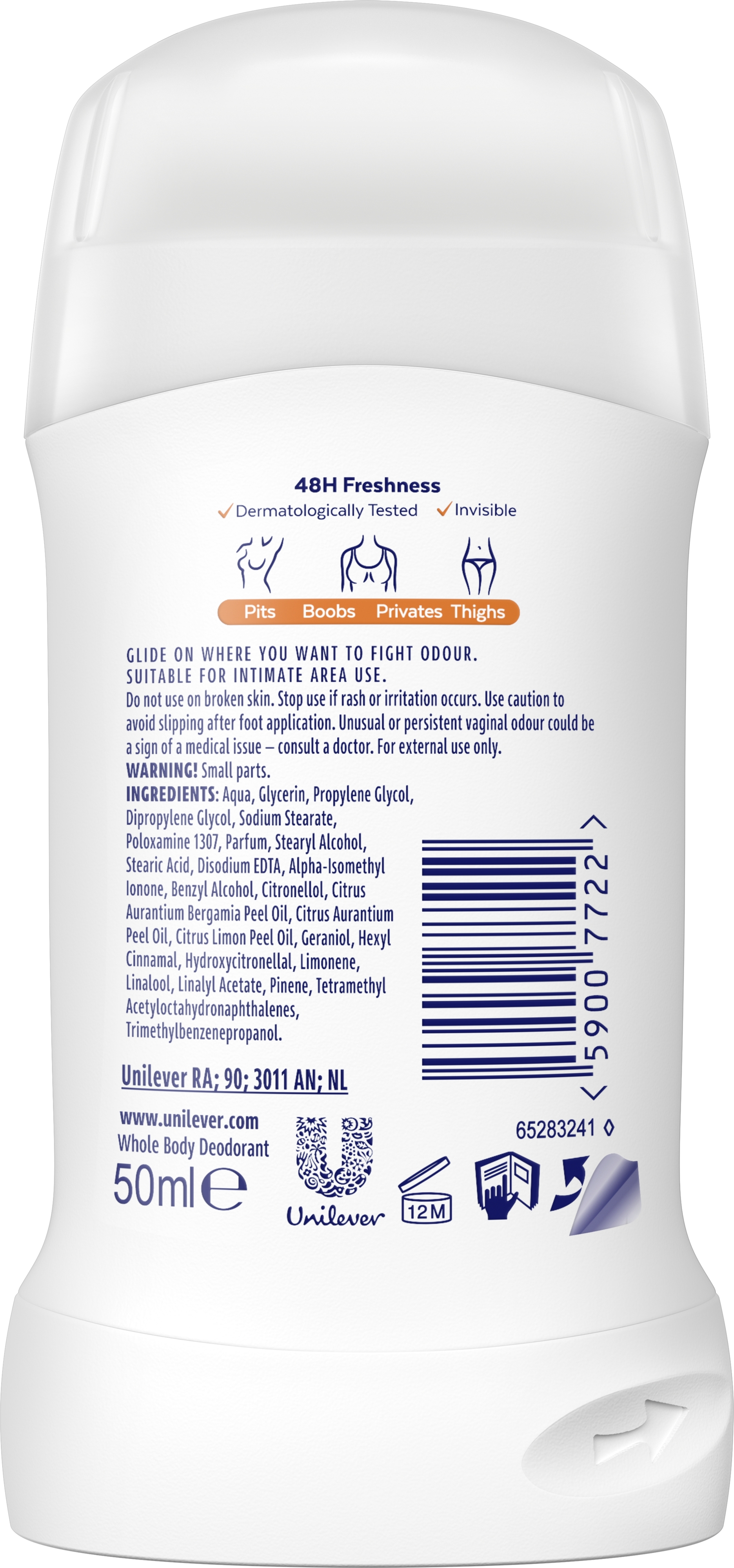 Дезодорант-карандаш для всего тела Rexona цитрусовая свежесть 50 мл фото 