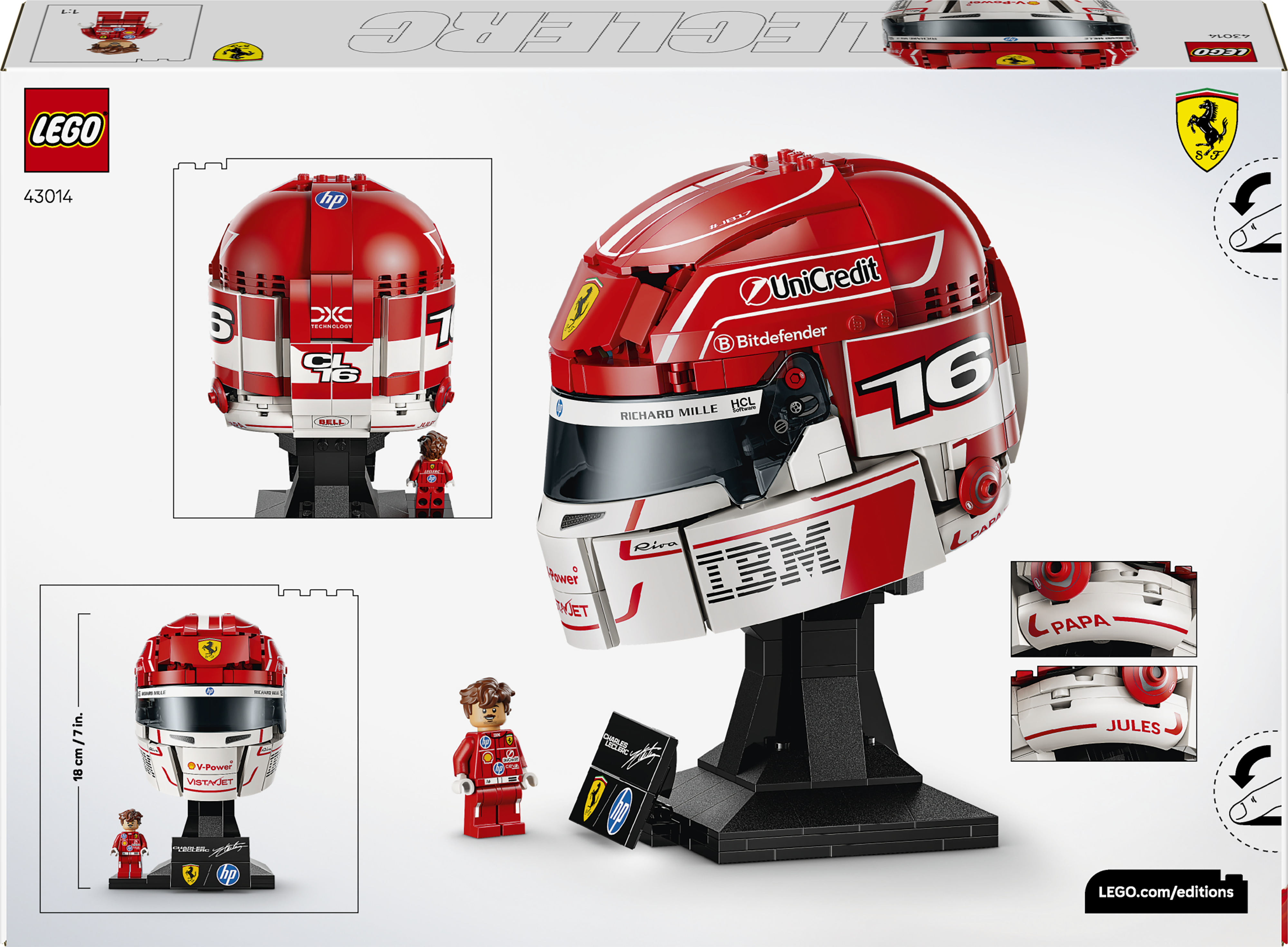 LEGO 43014 Editions Formula 1 Шолом Шарля Леклера з команди Scuderia Ferrari HPфото12