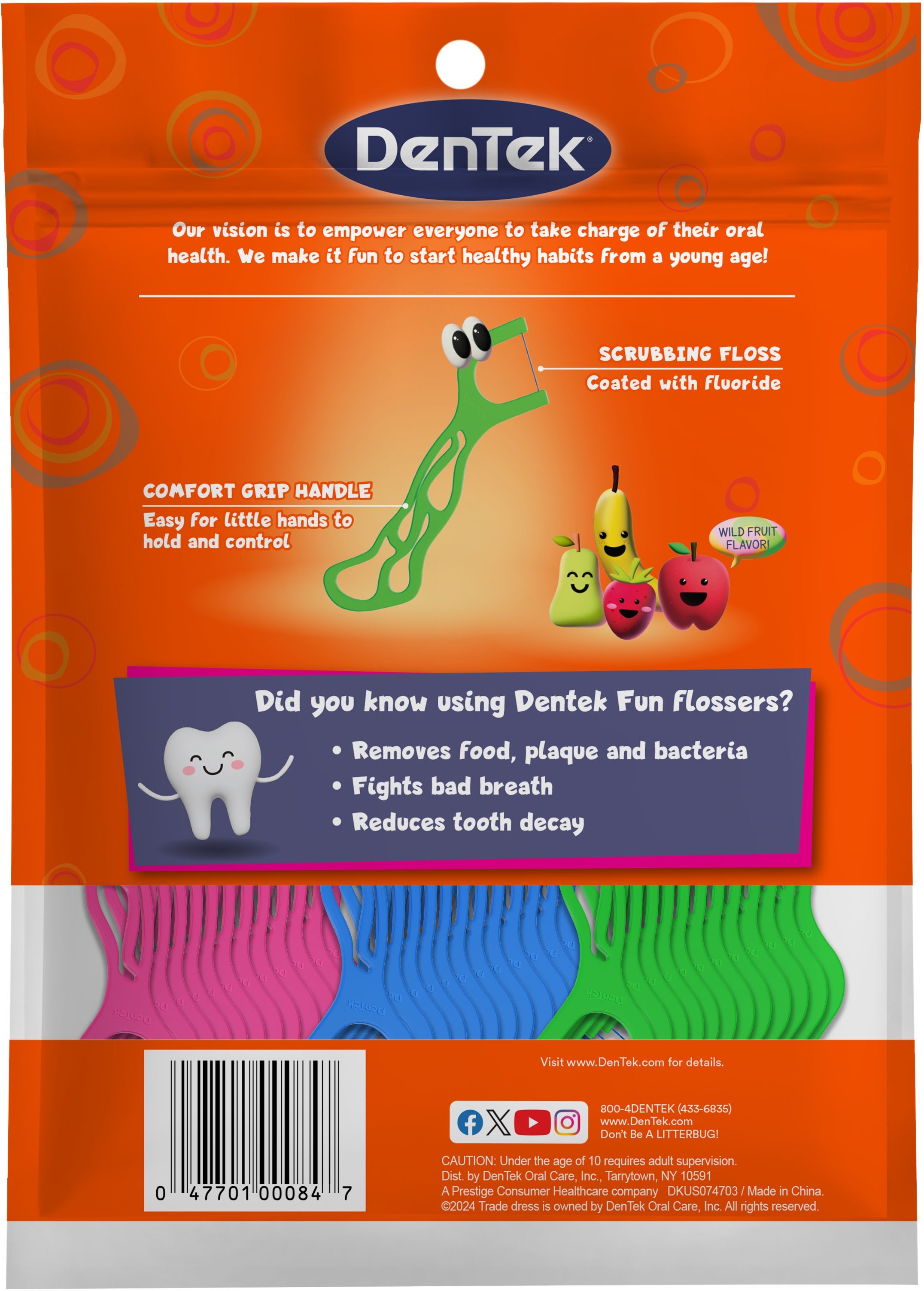 Детские флоссы с держателями DenTek 90 шт фото 