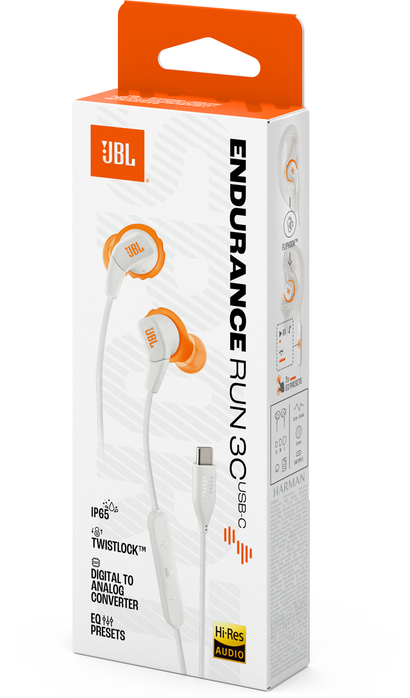 Наушники JBL Endurance Run 3 3C USB-C White (JBLENDURRUN3CWHT) фото 
