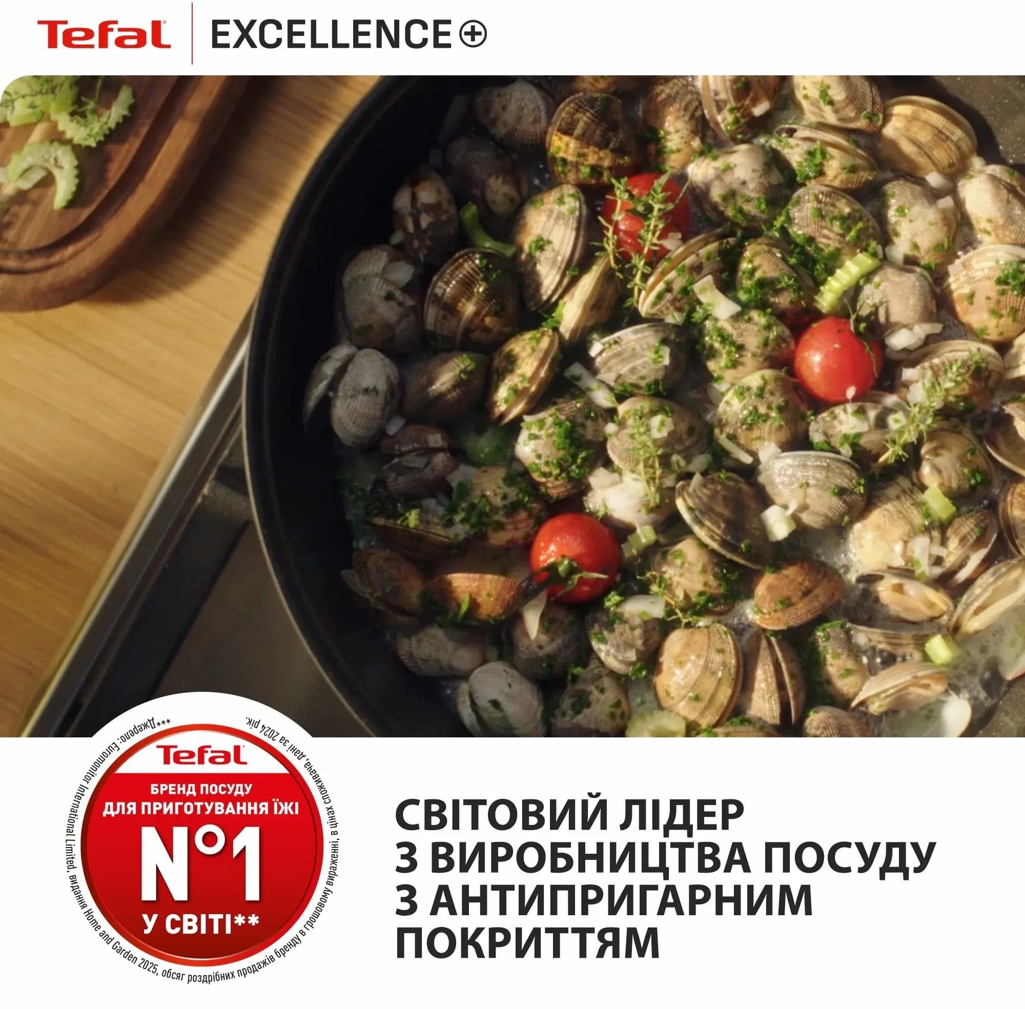 Сотейник TEFAL Excellence+, з кришкою, 24см (G3308802)фото
