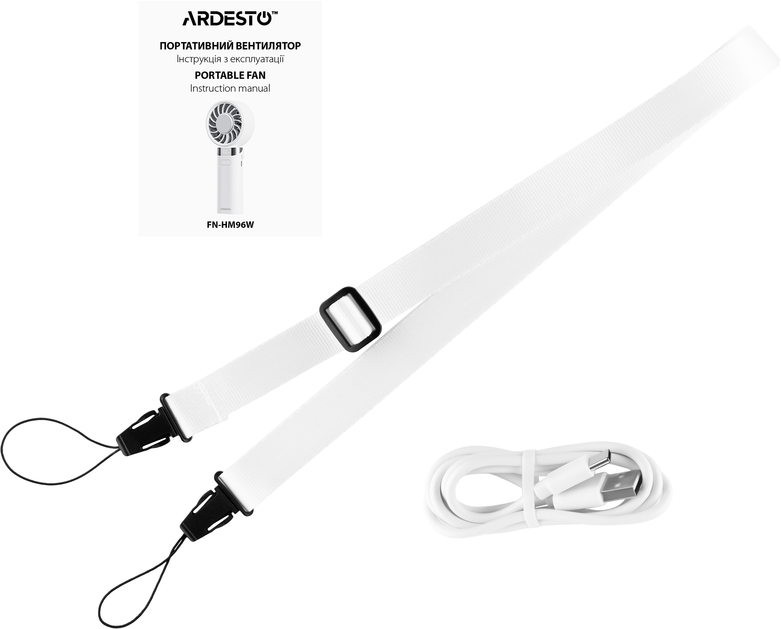 Вентилятор ручной ARDESTO OneBreeze FN-HM96W фото 