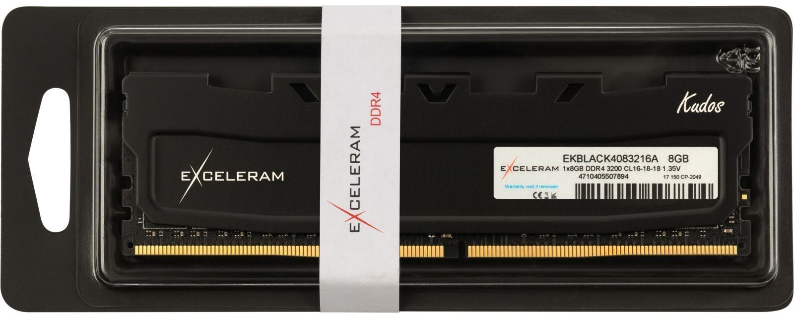 Пам'ять для ПК Exceleram DDR4 8GB 3200 MHz Kudos Black (EKBLACK4083216A) фото4