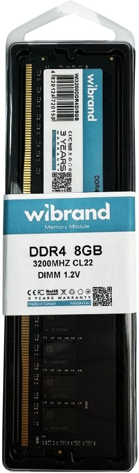 Пам'ять для ПК Wibrand DDR4 8GB 3200 MHz (WI3200DDR4D/8GB)фото