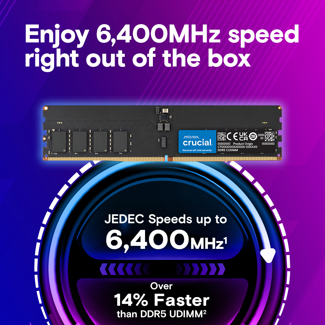 Пам'ять для ПК Micron DDR5 16GB 6400 MHz (CT16G64C52CU5) фото2